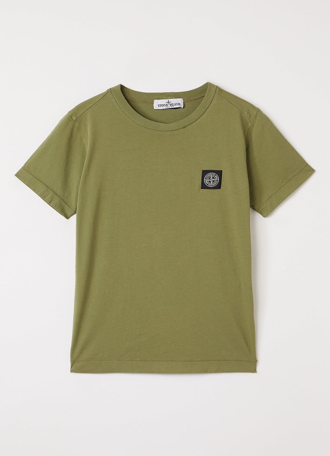 Stone Island S0047 T-shirt met logo - voorkant mosgroen