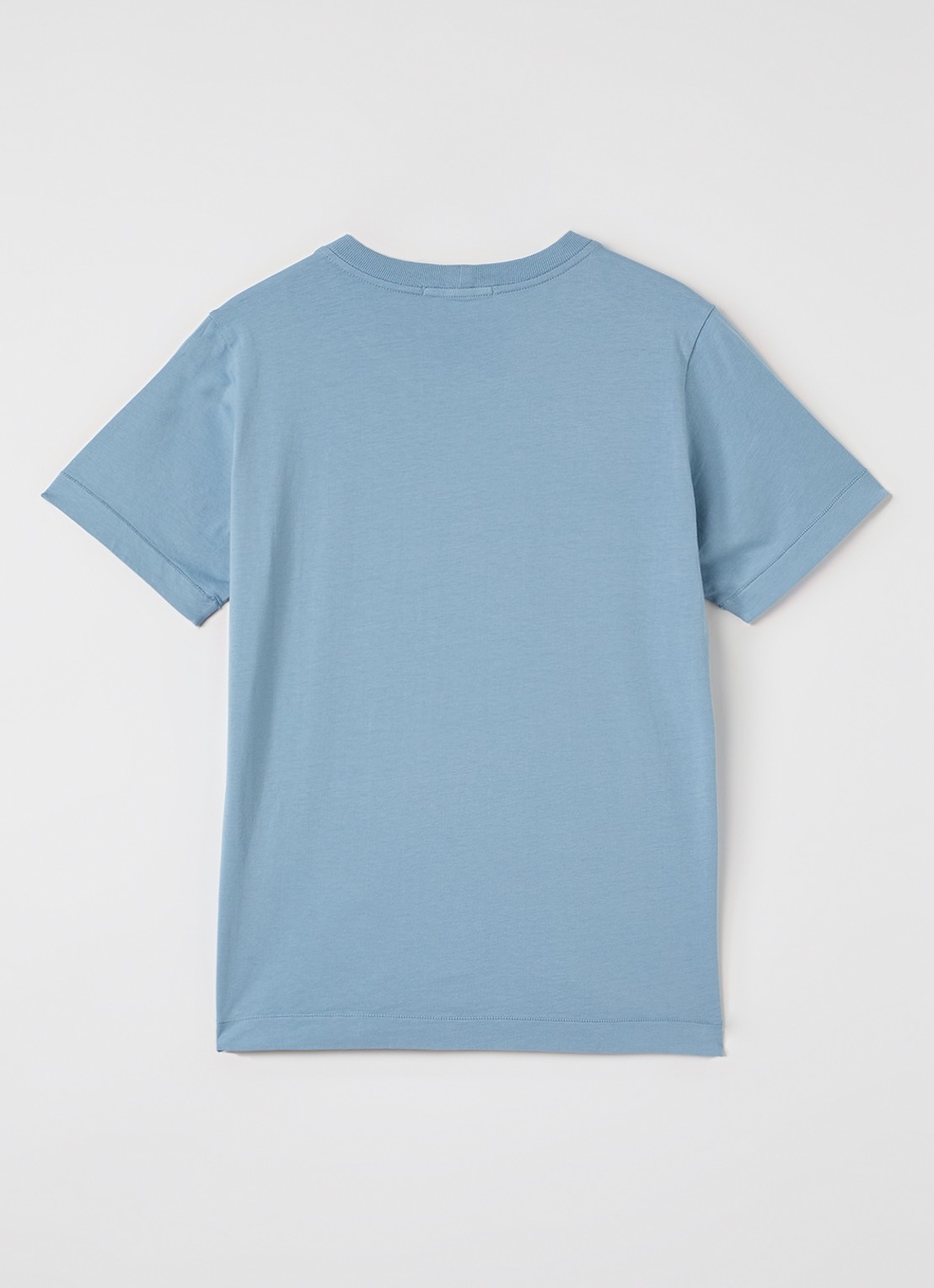 Stone Island S0047 T-shirt met logo - voorkant 2 staalblauw