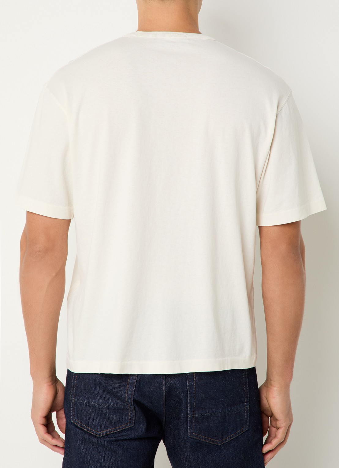 Stone Island S0050 T-shirt met logo - achterkant gebroken wit