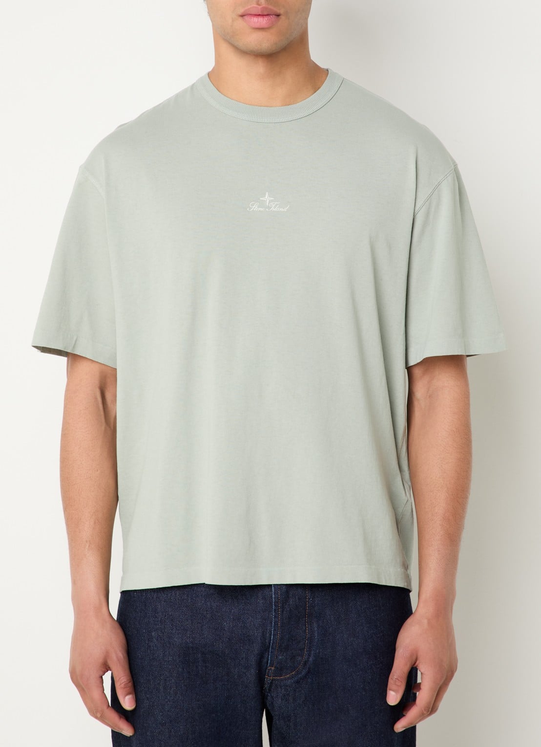 Stone Island S0050 T-shirt met logo - detail 4 lindegroen