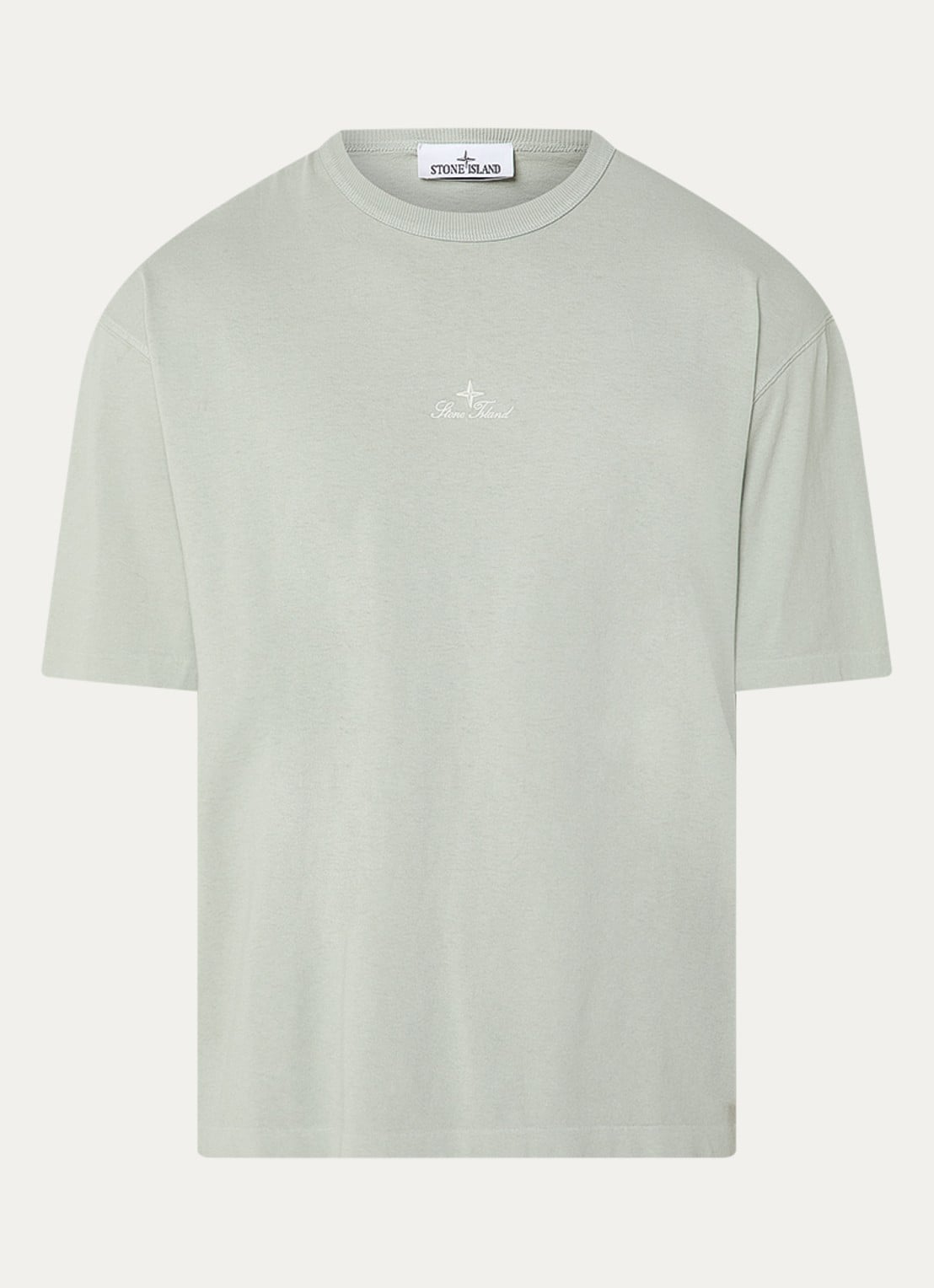 Stone Island S0050 T-shirt met logo - voorkant lindegroen