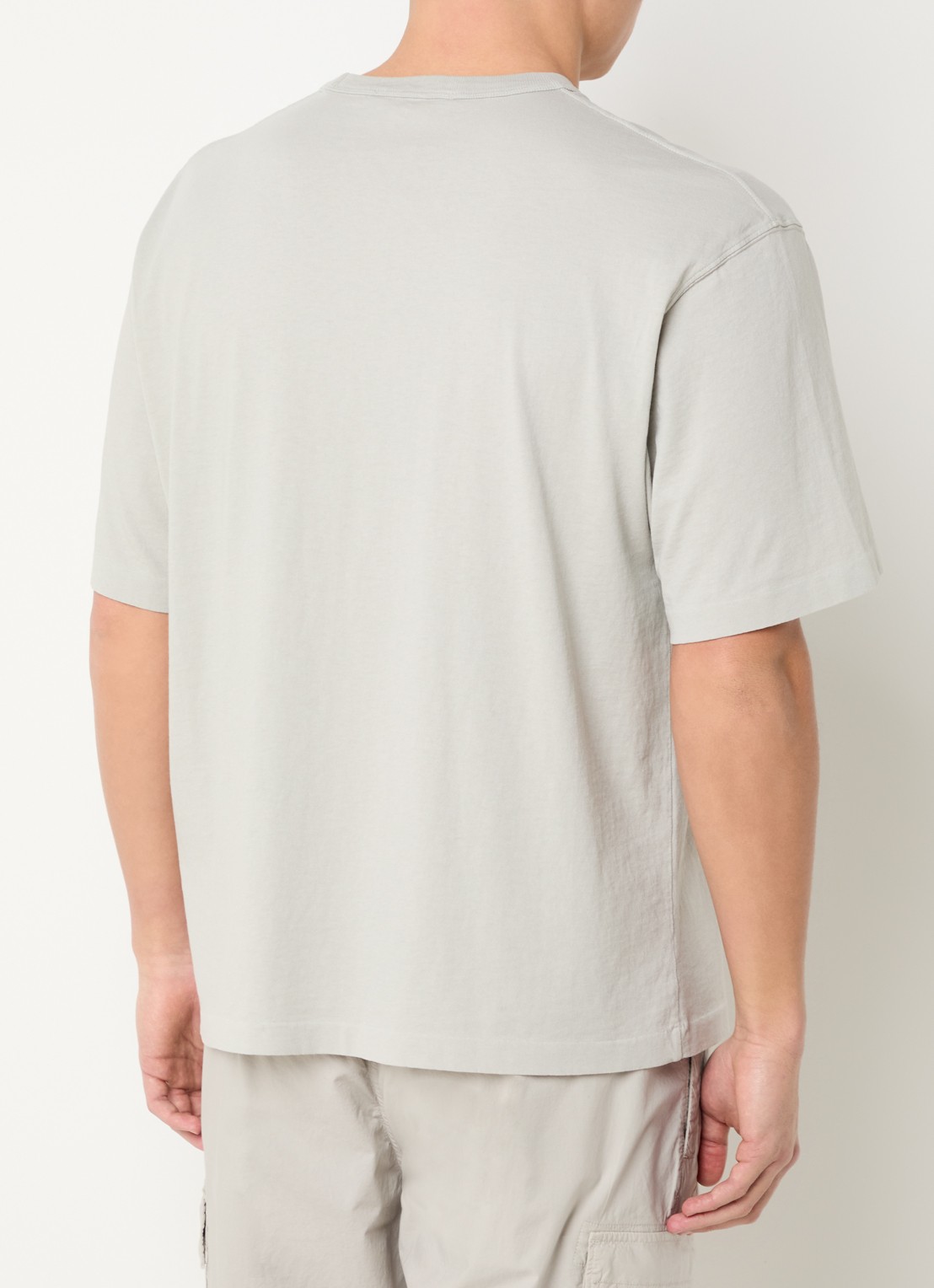 Stone Island S0050 T-shirt met logo - achterkant grijs