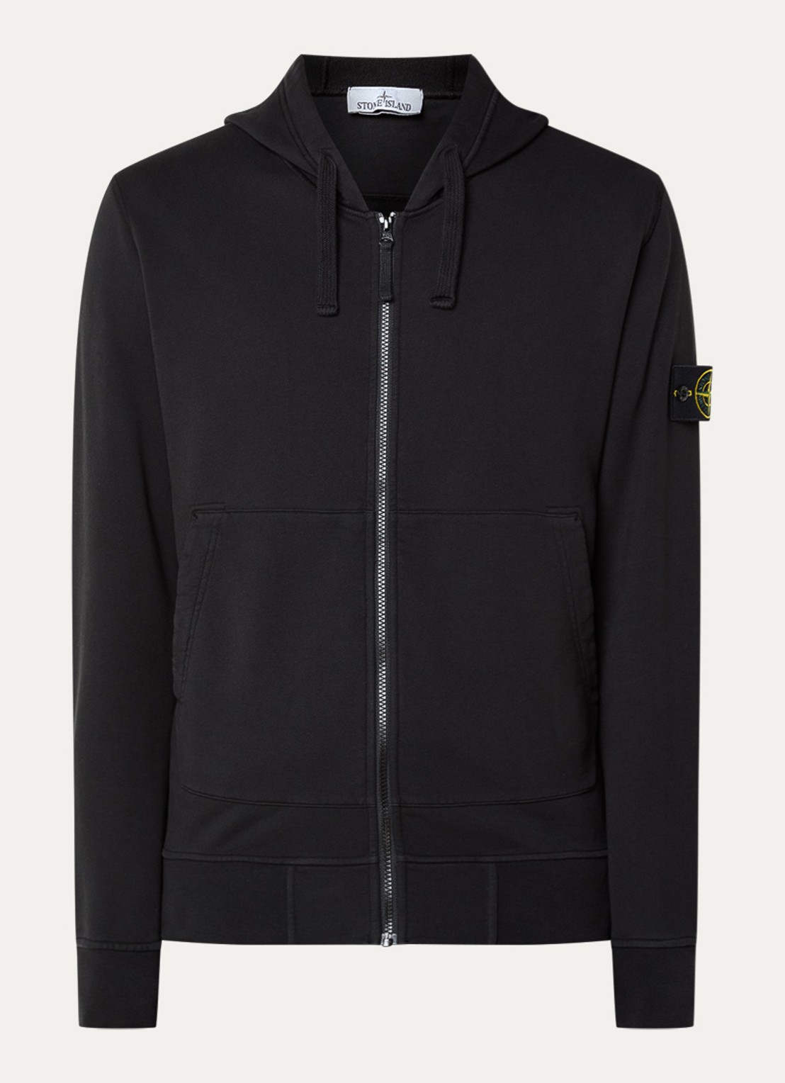 Stone Island S0051 Felpa sweatvest met logo - voorkant 4 zwart