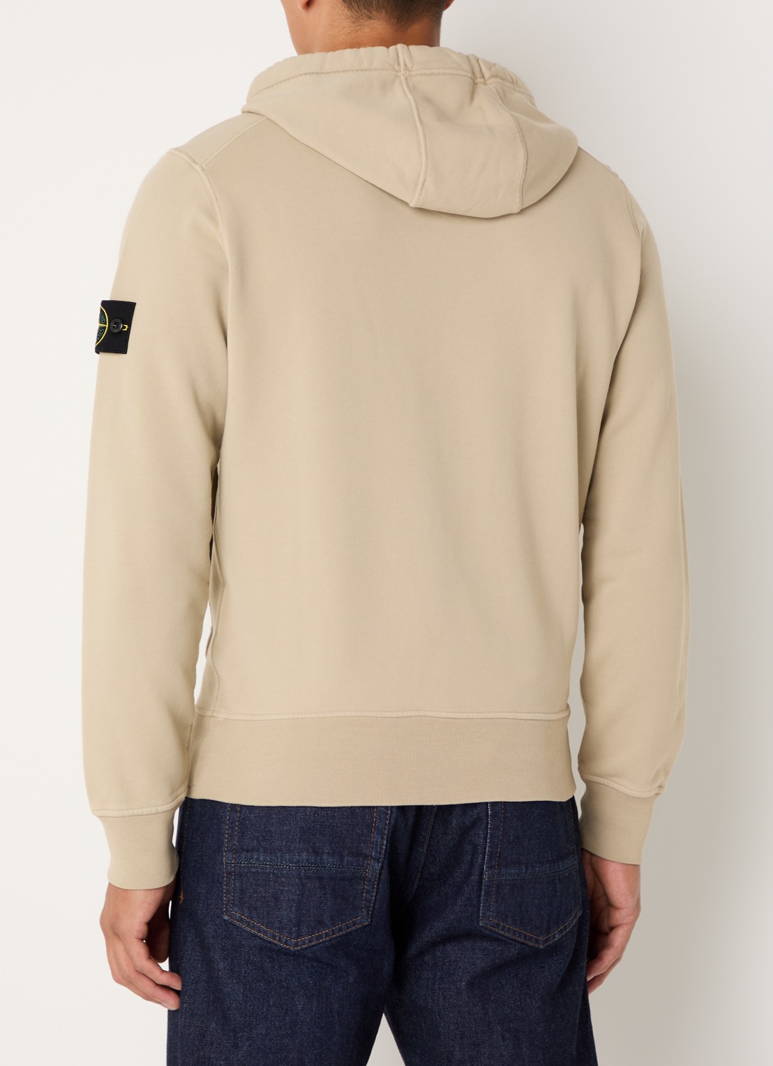 Stone Island S0051 Felpa sweatvest met logo - achterkant zand