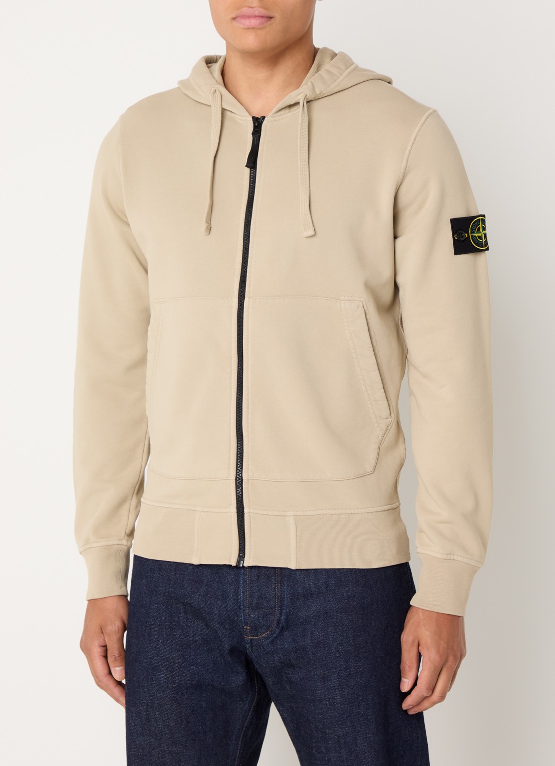 Stone Island S0051 Felpa sweatvest met logo - detail 4 zand