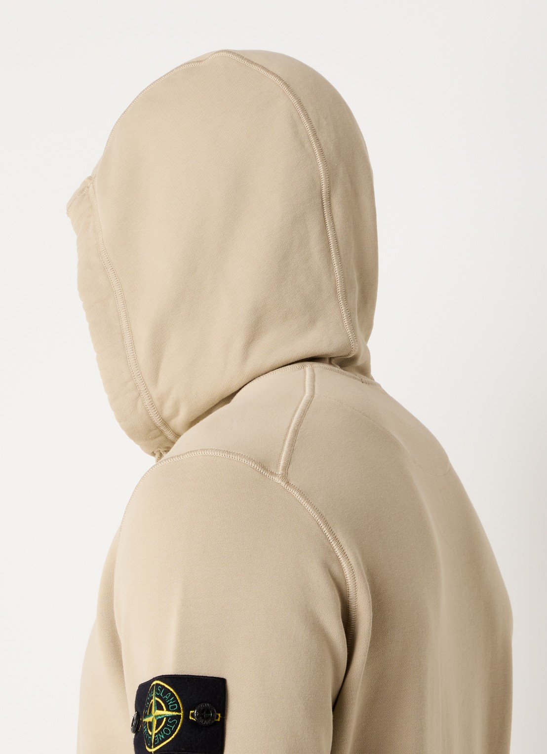 Stone Island S0051 Felpa sweatvest met logo - detail 5 zand