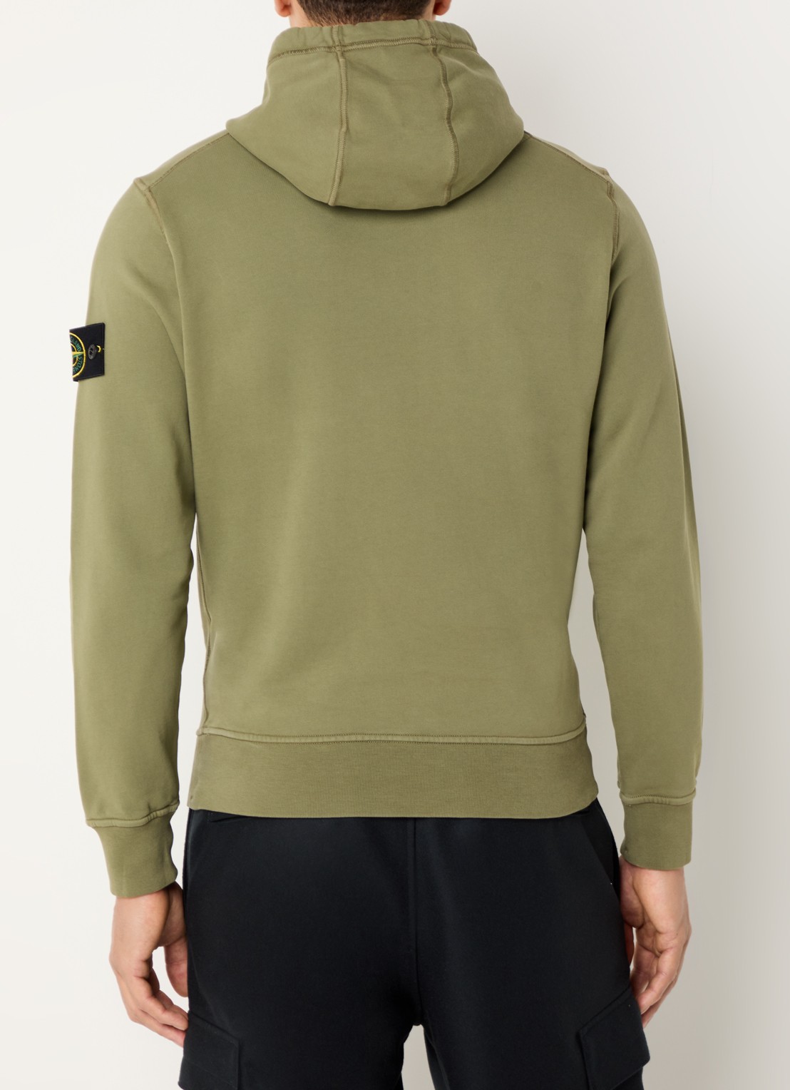 Stone Island S0051 Hoodie met logo - achterkant mosgroen