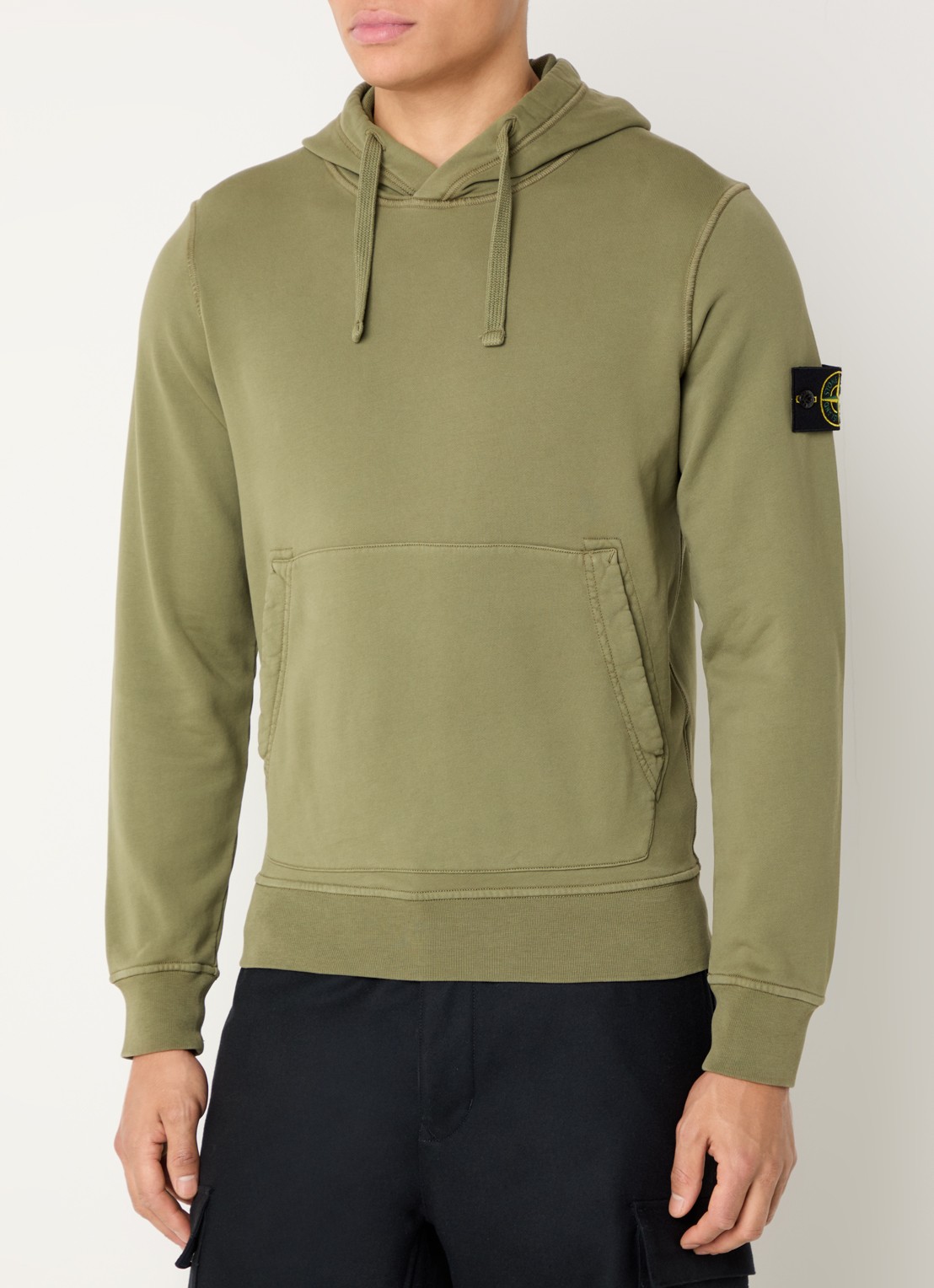 Stone Island S0051 Hoodie met logo - detail 2 mosgroen