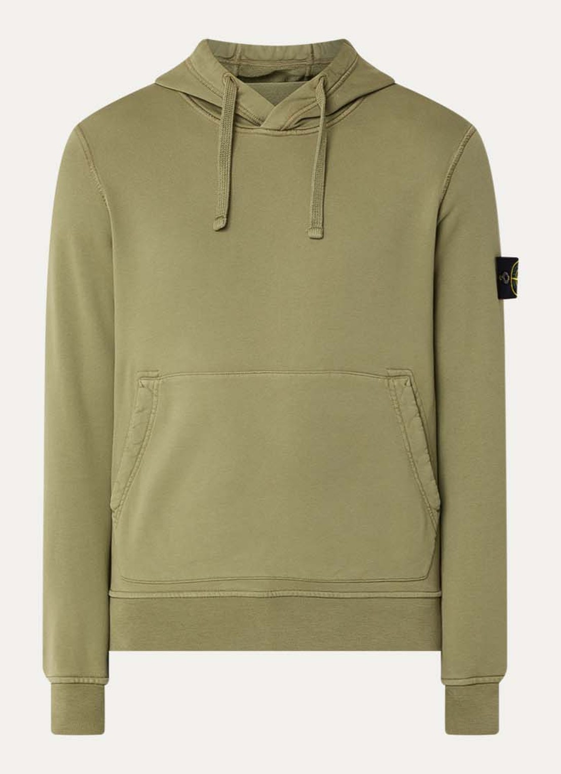 Stone Island S0051 Hoodie met logo - voorkant 5 mosgroen