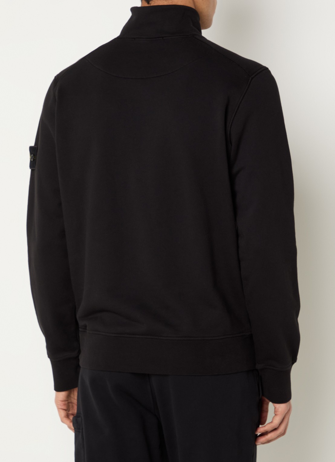 Stone Island S0051 sweater met halve rits en logo - achterkant 3 zwart