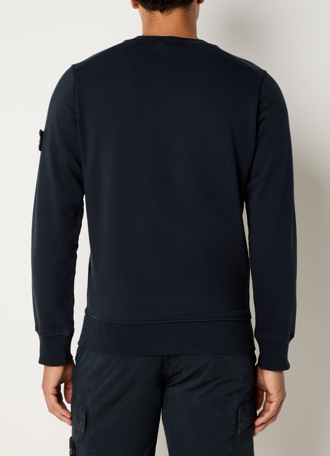 Stone Island S0051 sweater met logo - achterkant 3 donkerblauw