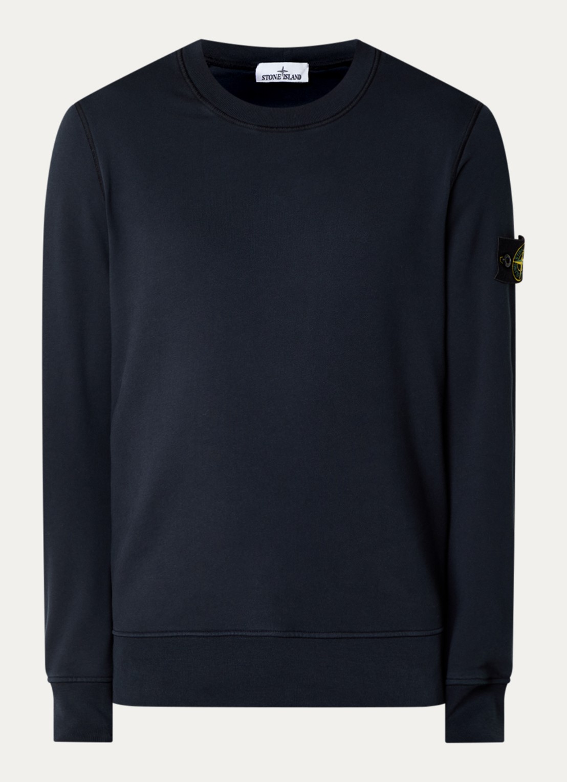 Stone Island S0051 sweater met logo - voorkant 4 donkerblauw