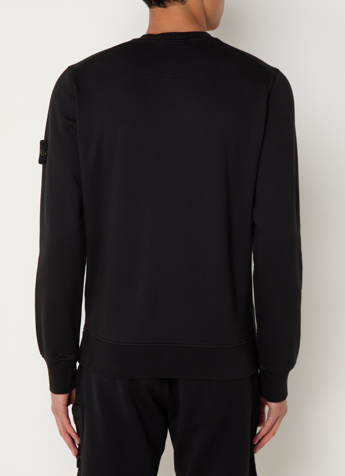 Stone Island S0051 Sweater met logo  - achterkant zwart