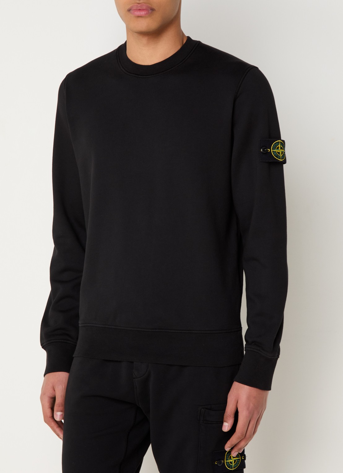 Stone Island S0051 Sweater met logo  - detail 2 zwart