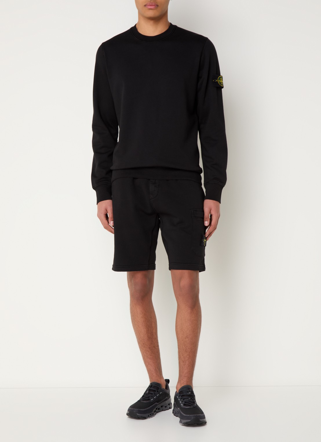 Stone Island S0051 Sweater met logo  - voorkant 5 zwart