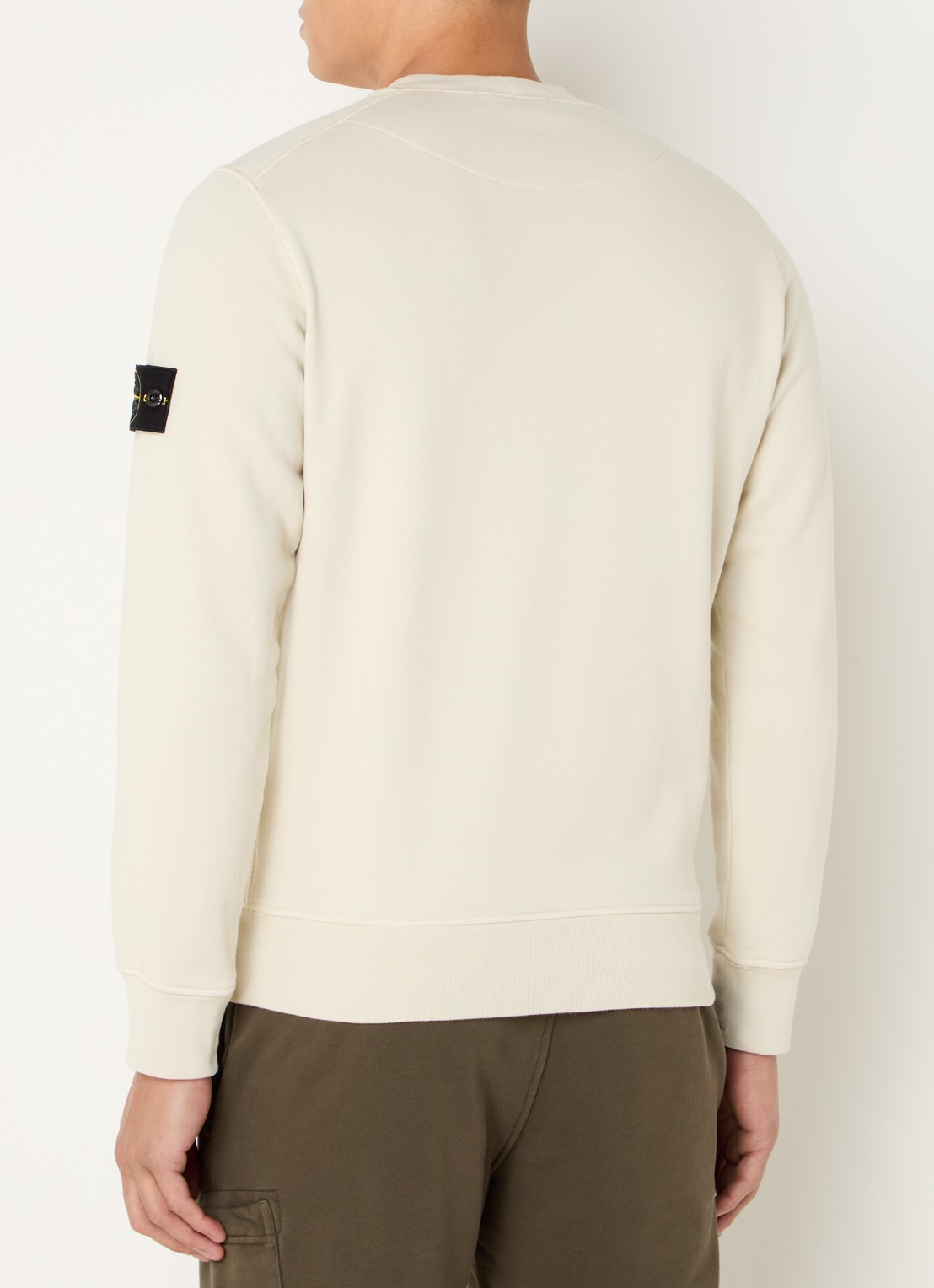 Stone Island S0051 Sweater met logo  - achterkant creme