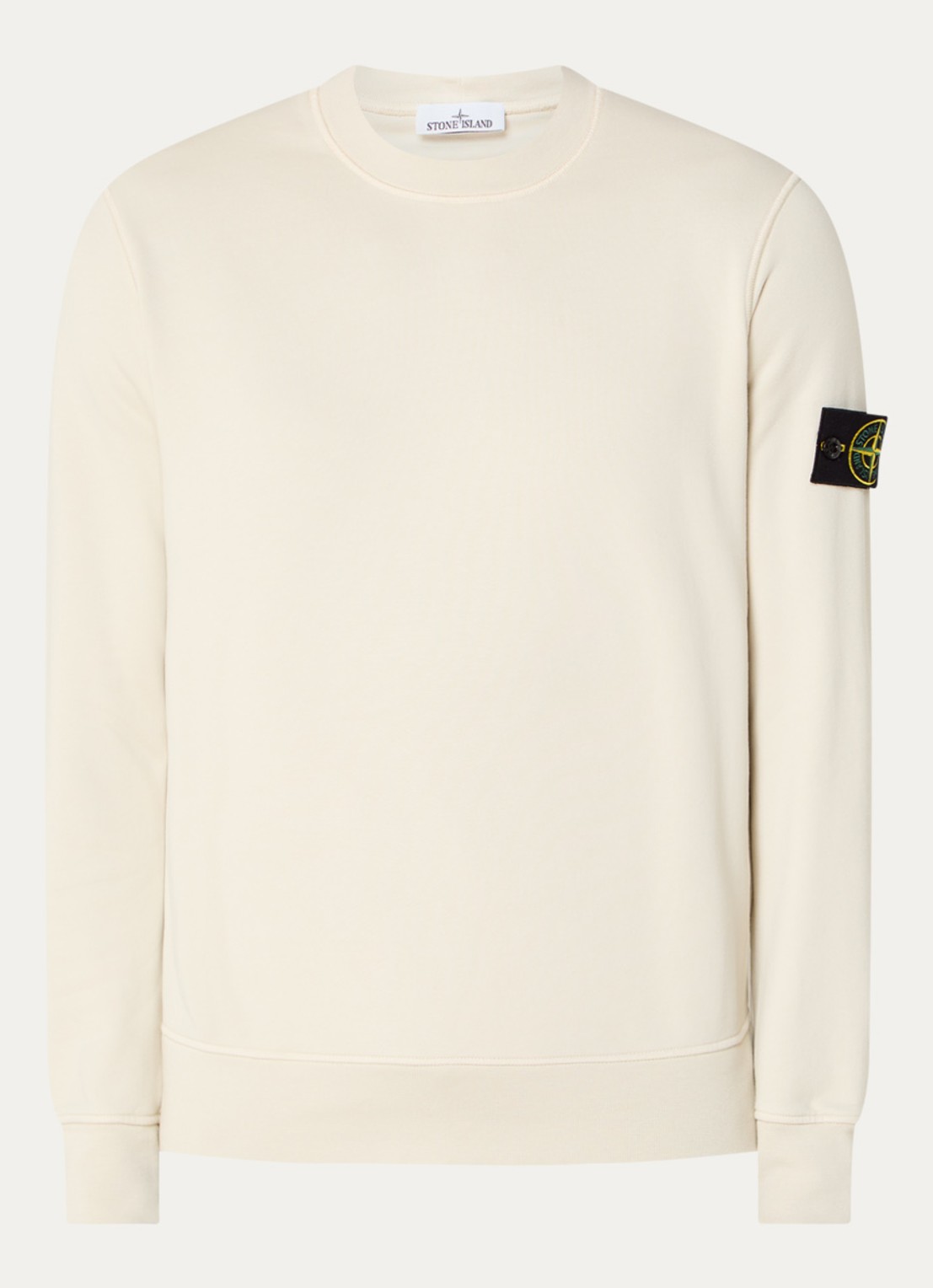 Stone Island S0051 Sweater met logo  - voorkant 2 creme