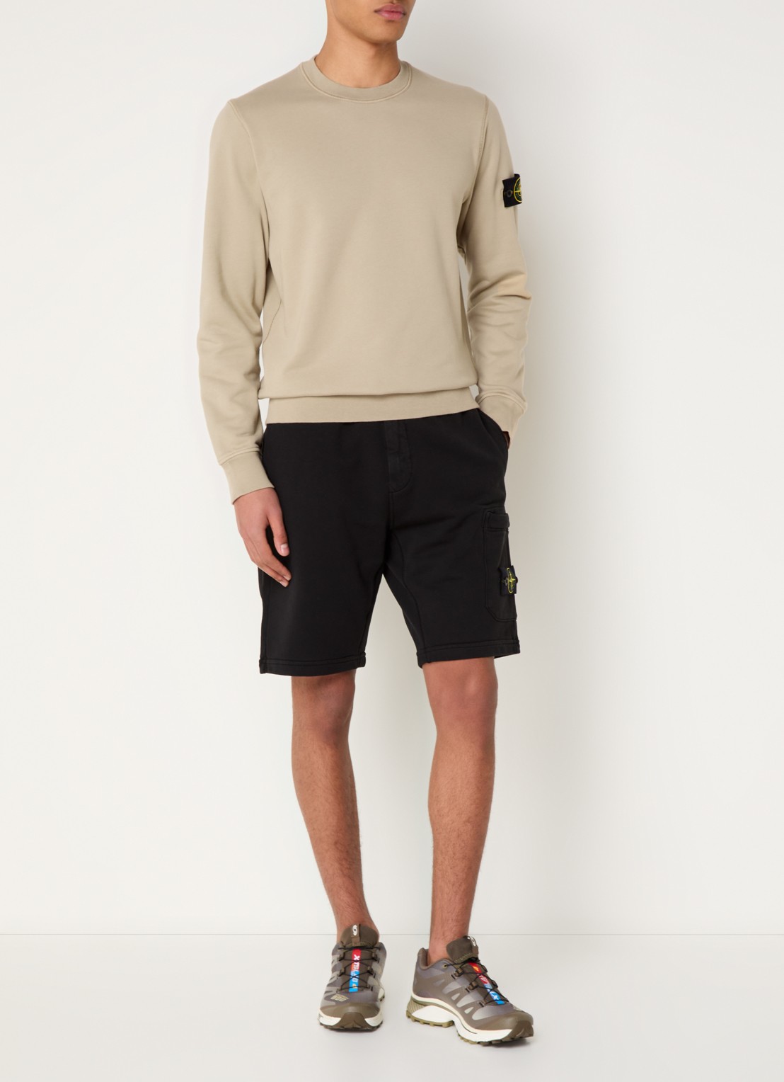 Stone Island S0051 Sweater met logo  - voorkant 5 beige