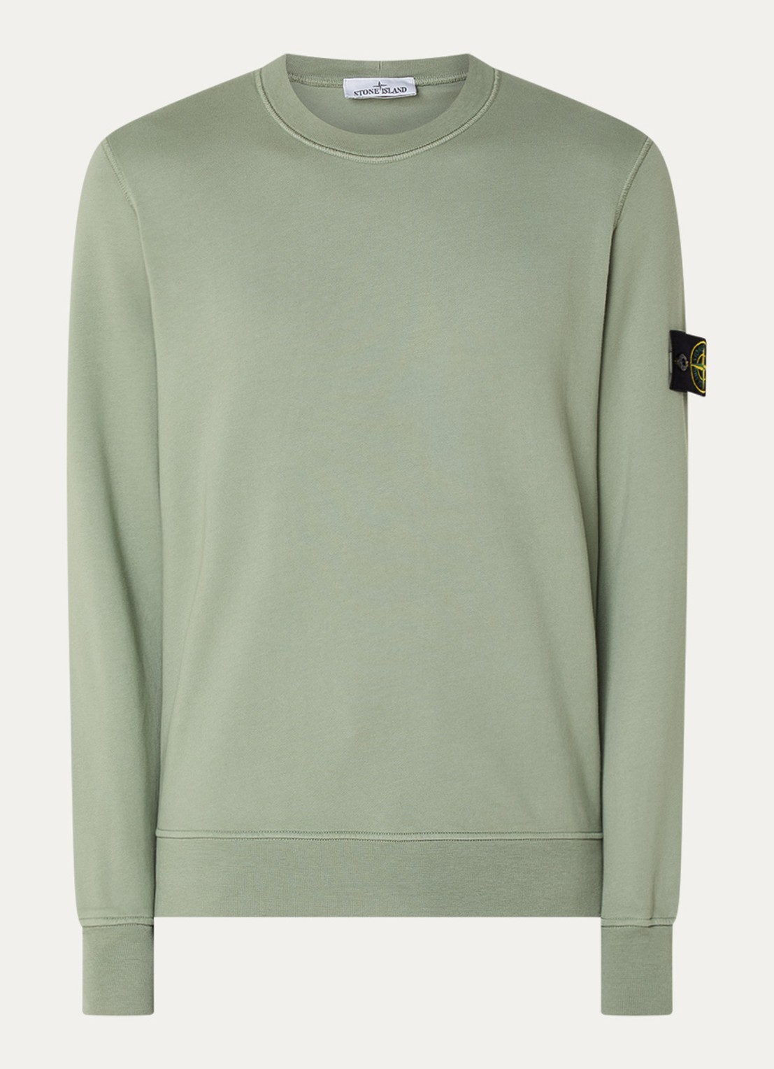 Stone Island S0051 Sweater met logo  - voorkant 4 olijfgroen
