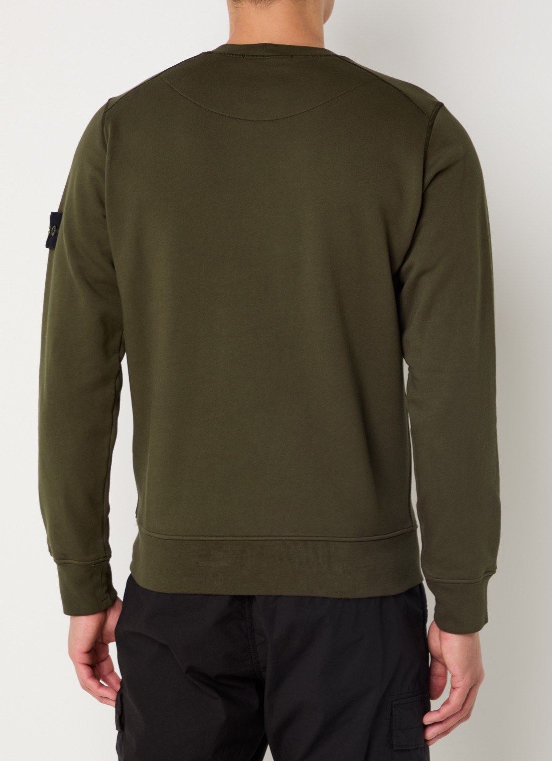 Stone Island S0051 Sweater met logo  - achterkant legergroen