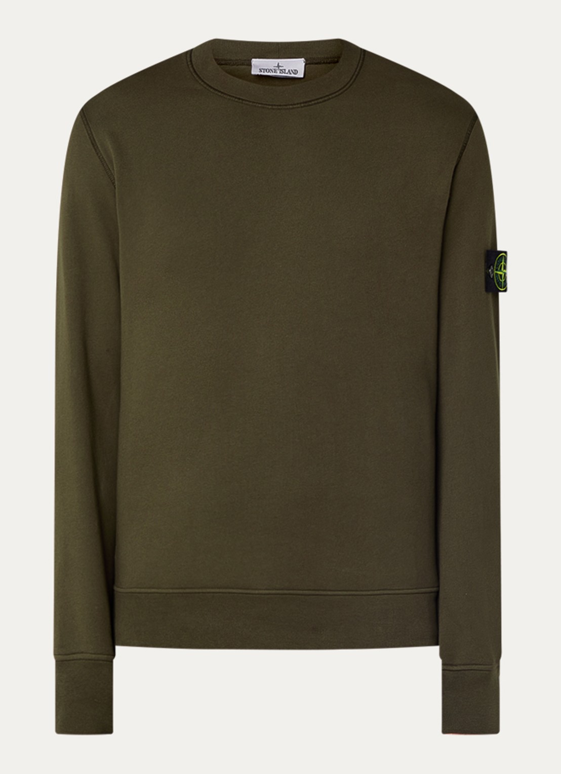 Stone Island S0051 Sweater met logo  - voorkant 4 legergroen