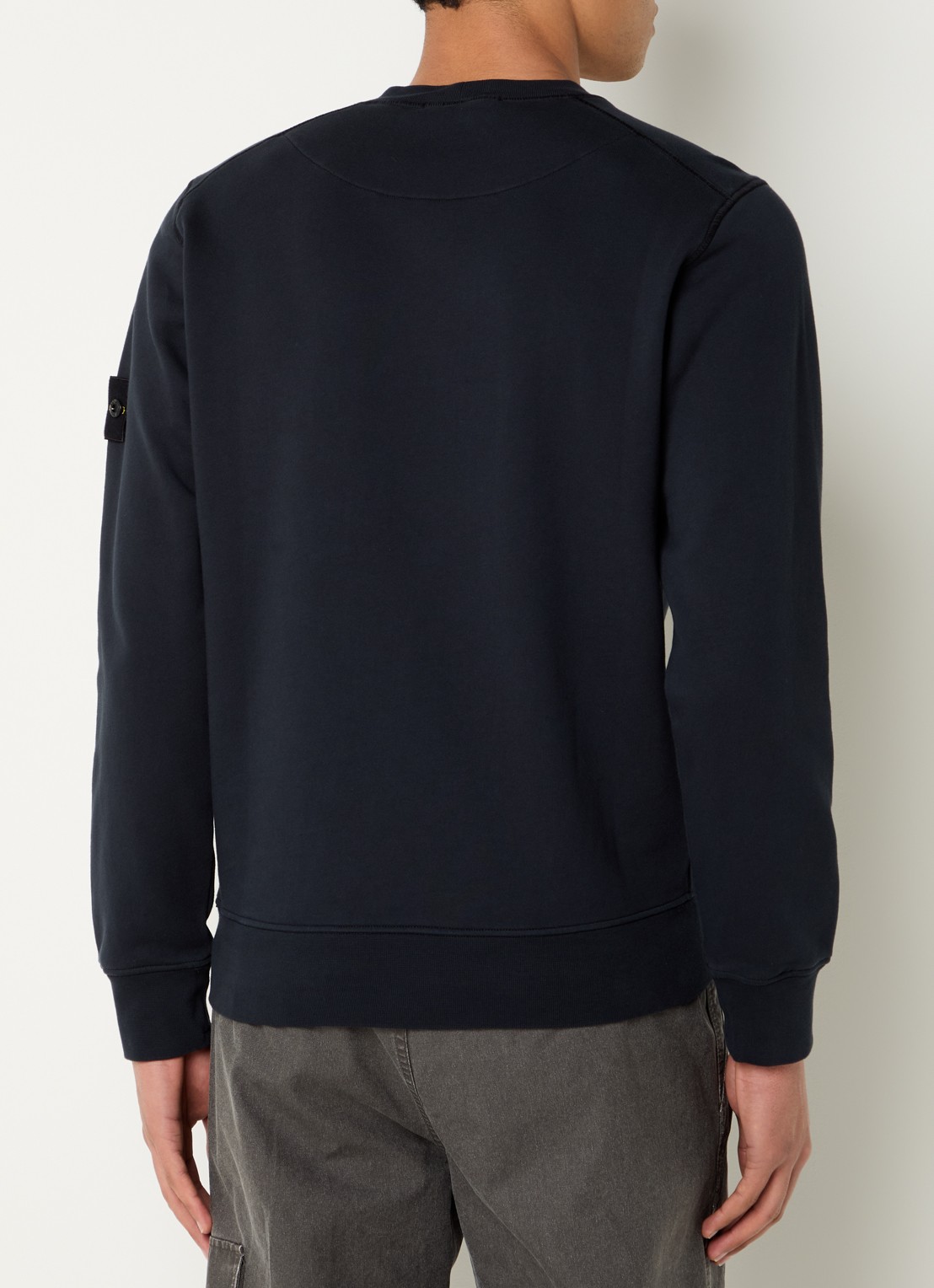 Stone Island S0051 Sweater met logo  - achterkant 5 donkerblauw