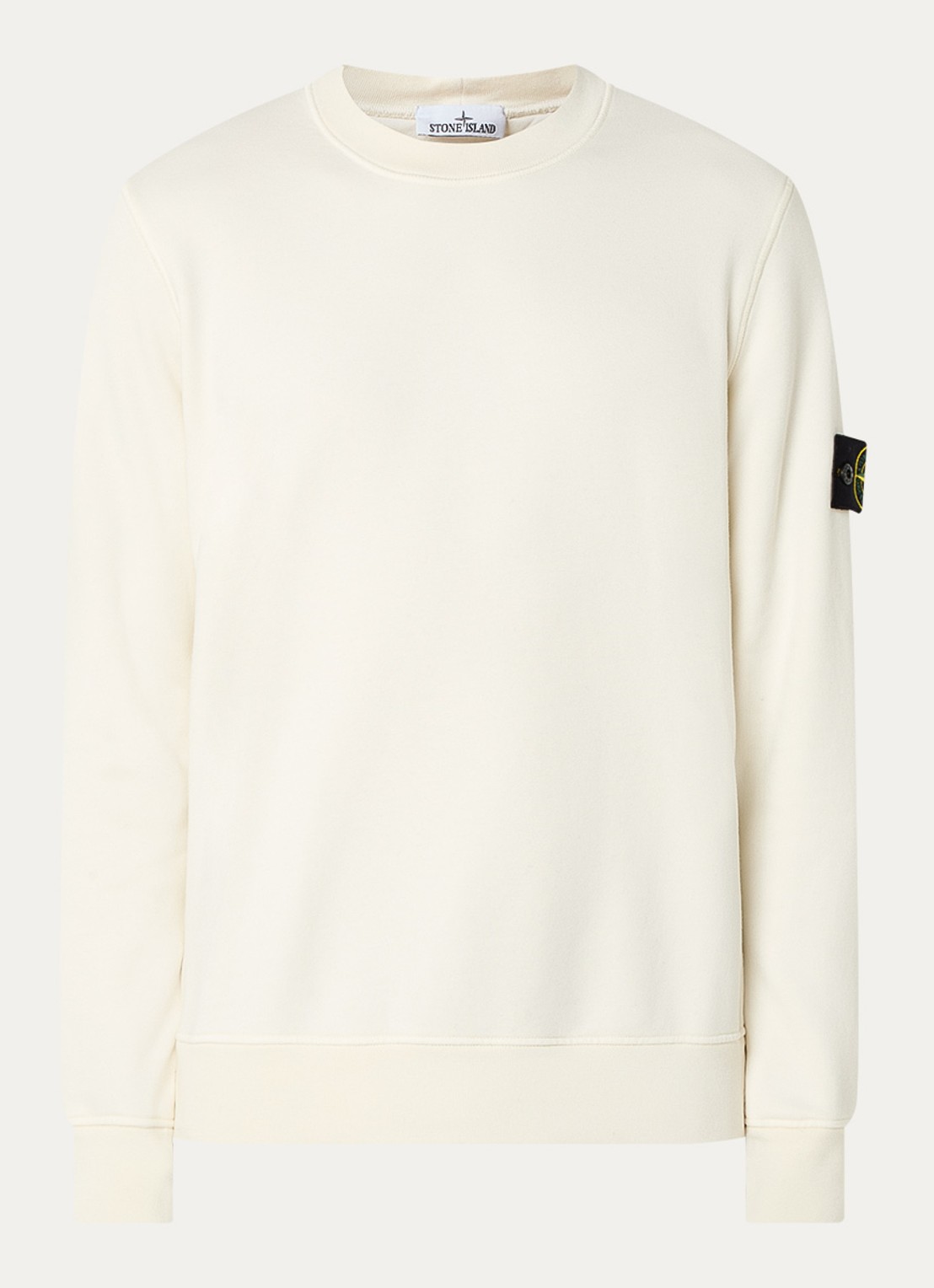 Stone Island S0051 sweater met logo - voorkant 2 gebroken wit