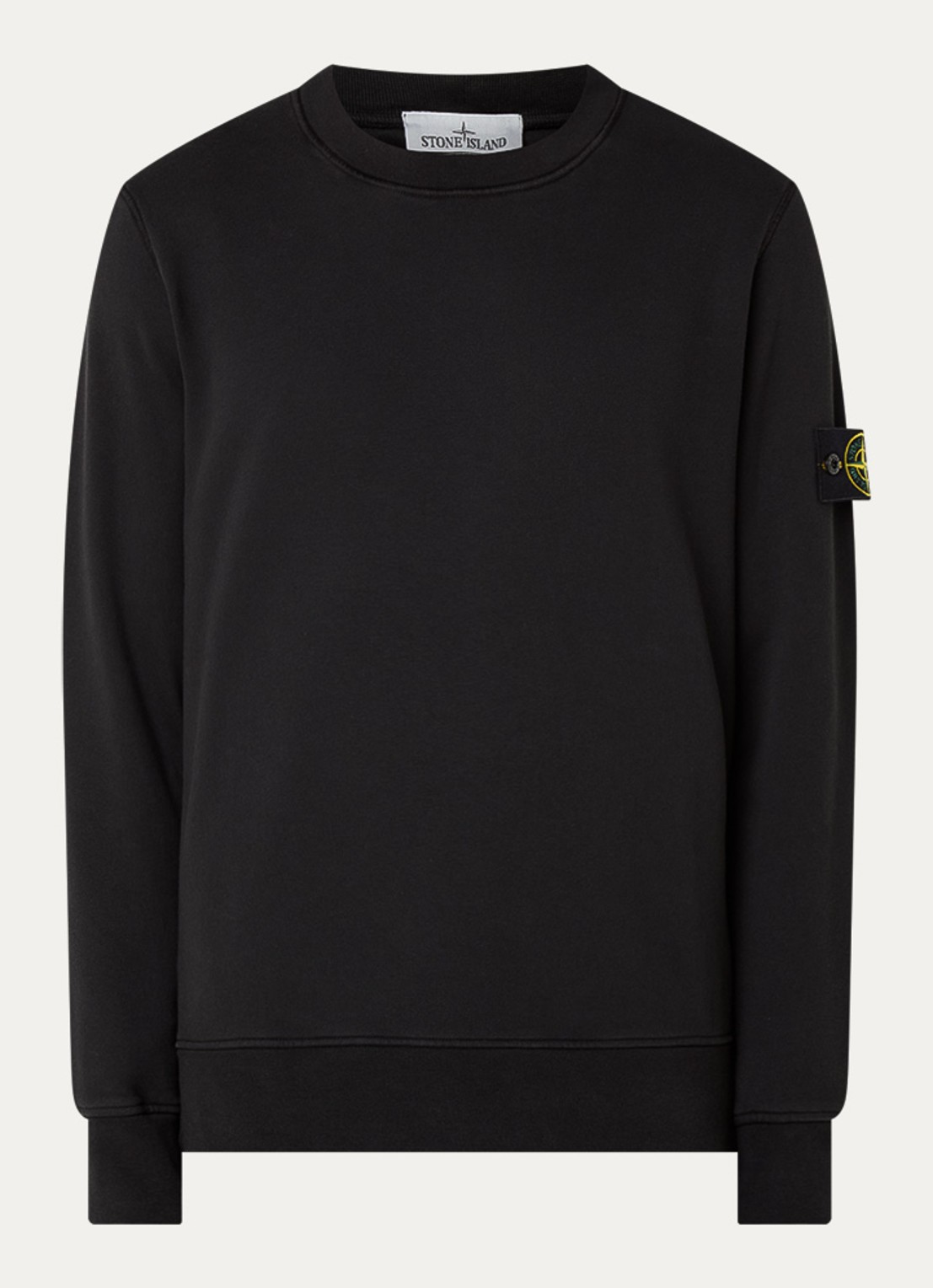 Stone Island S0051 sweater met logo - voorkant 2 zwart