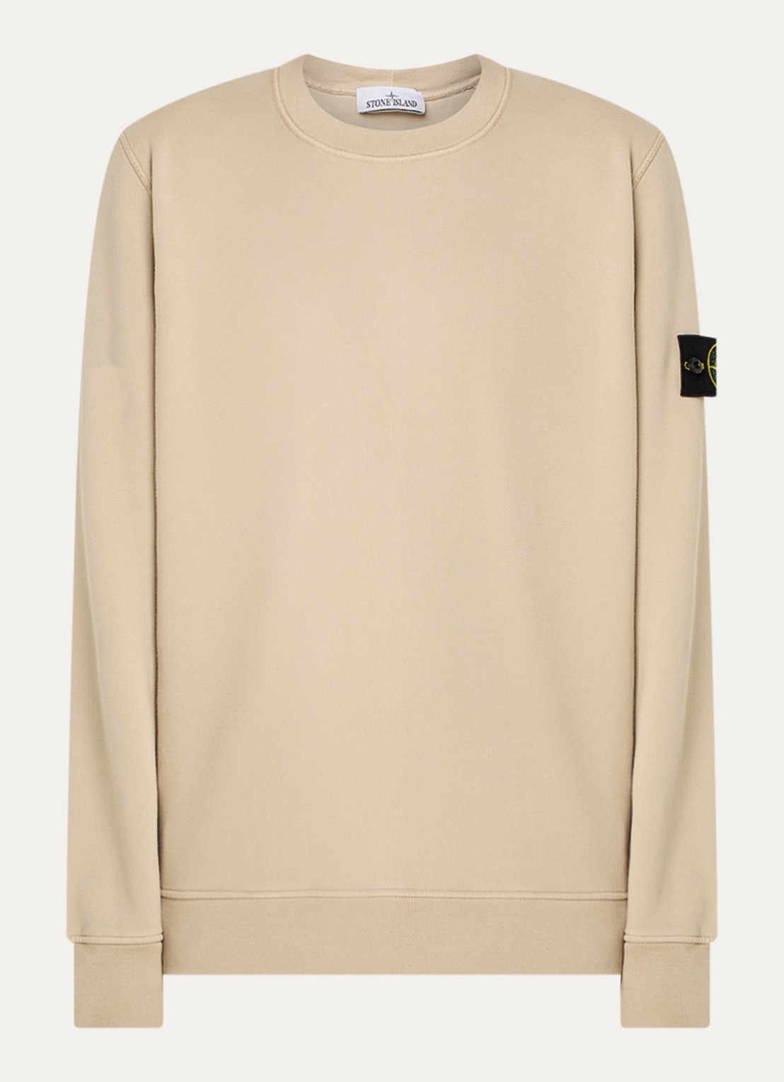 Stone Island S0051 sweater met logo - voorkant beige
