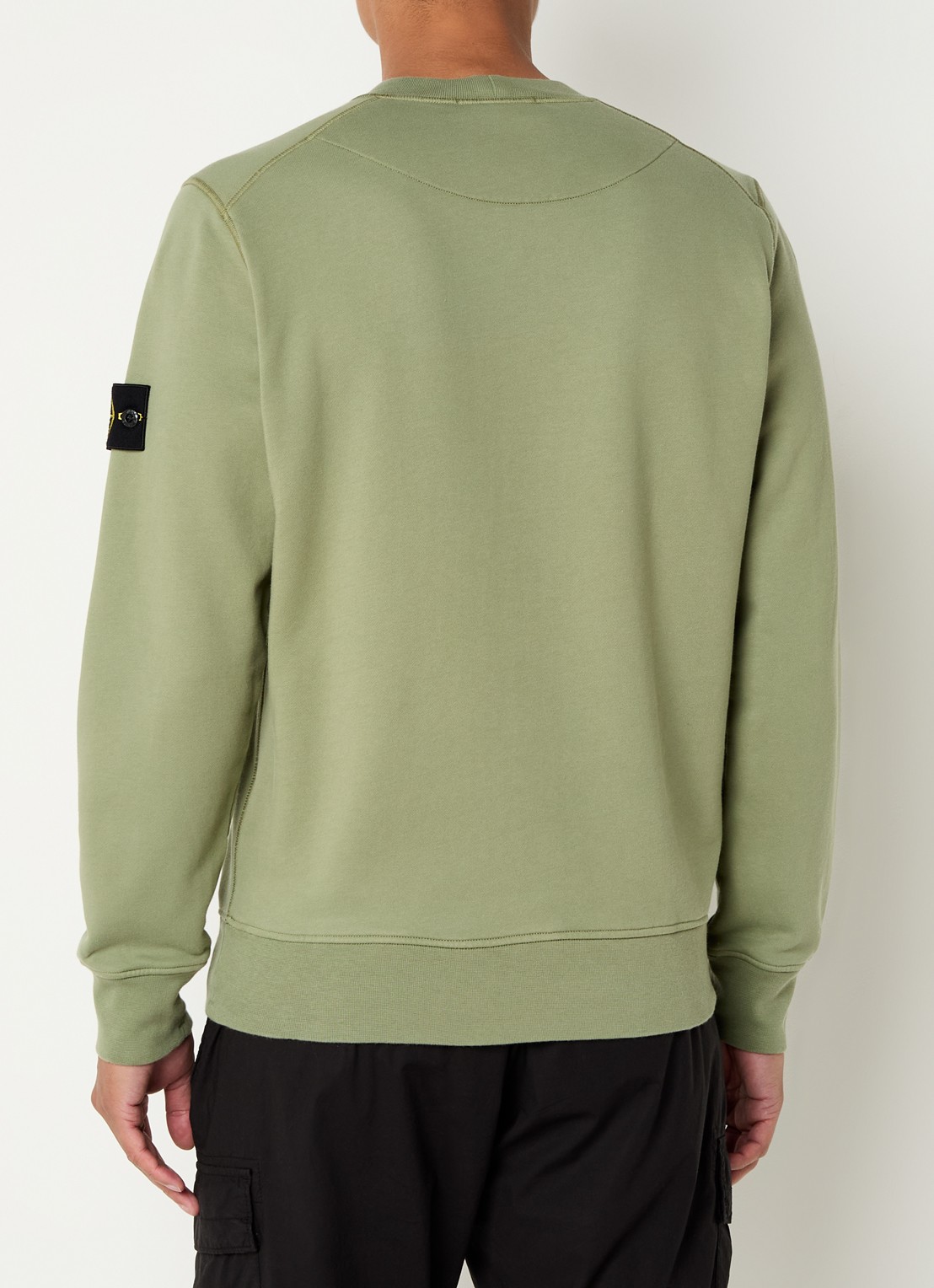 Stone Island S0051 sweater met logo - achterkant 5 lindegroen