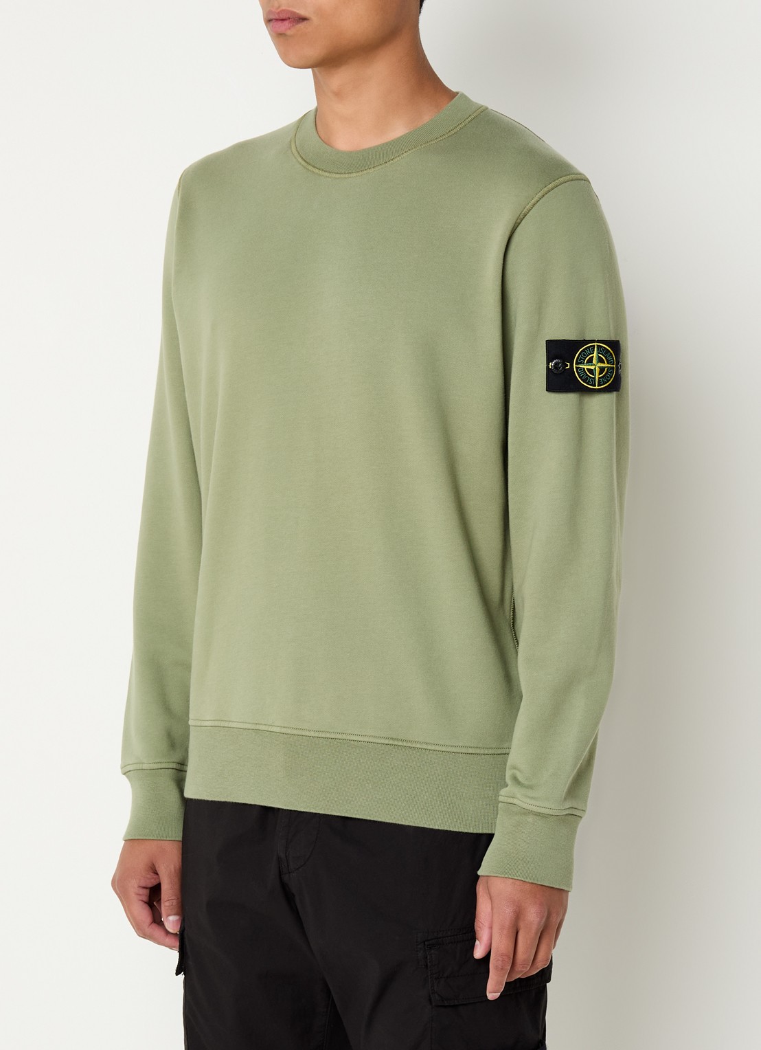 Stone Island S0051 sweater met logo - detail 3 lindegroen