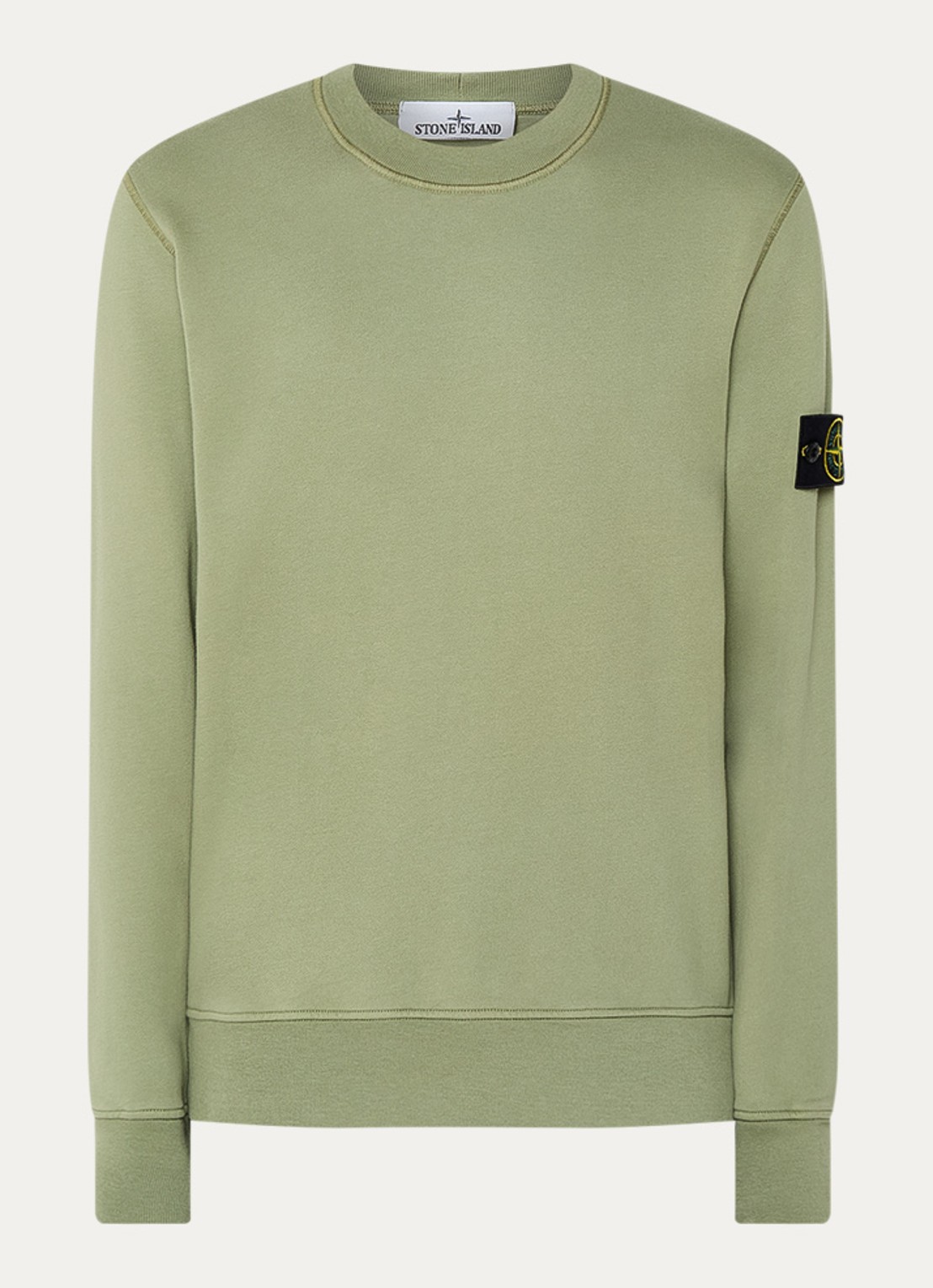 Stone Island S0051 sweater met logo - voorkant lindegroen