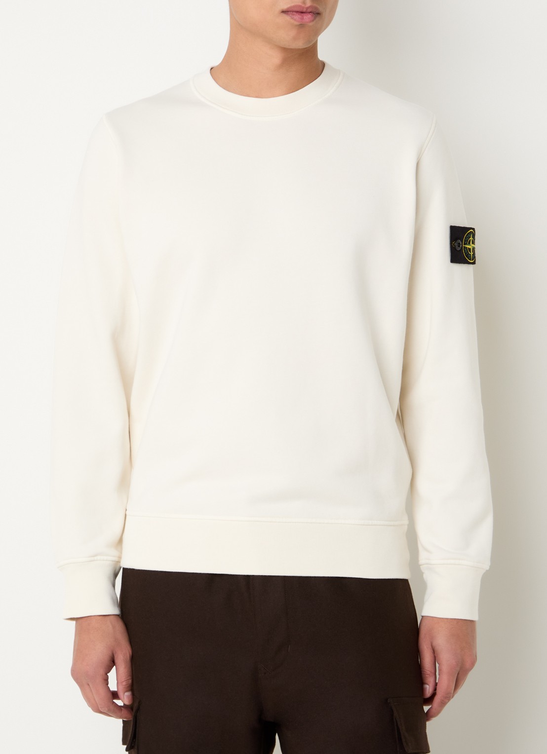 Stone Island S0051 sweater met logo - detail 3 creme