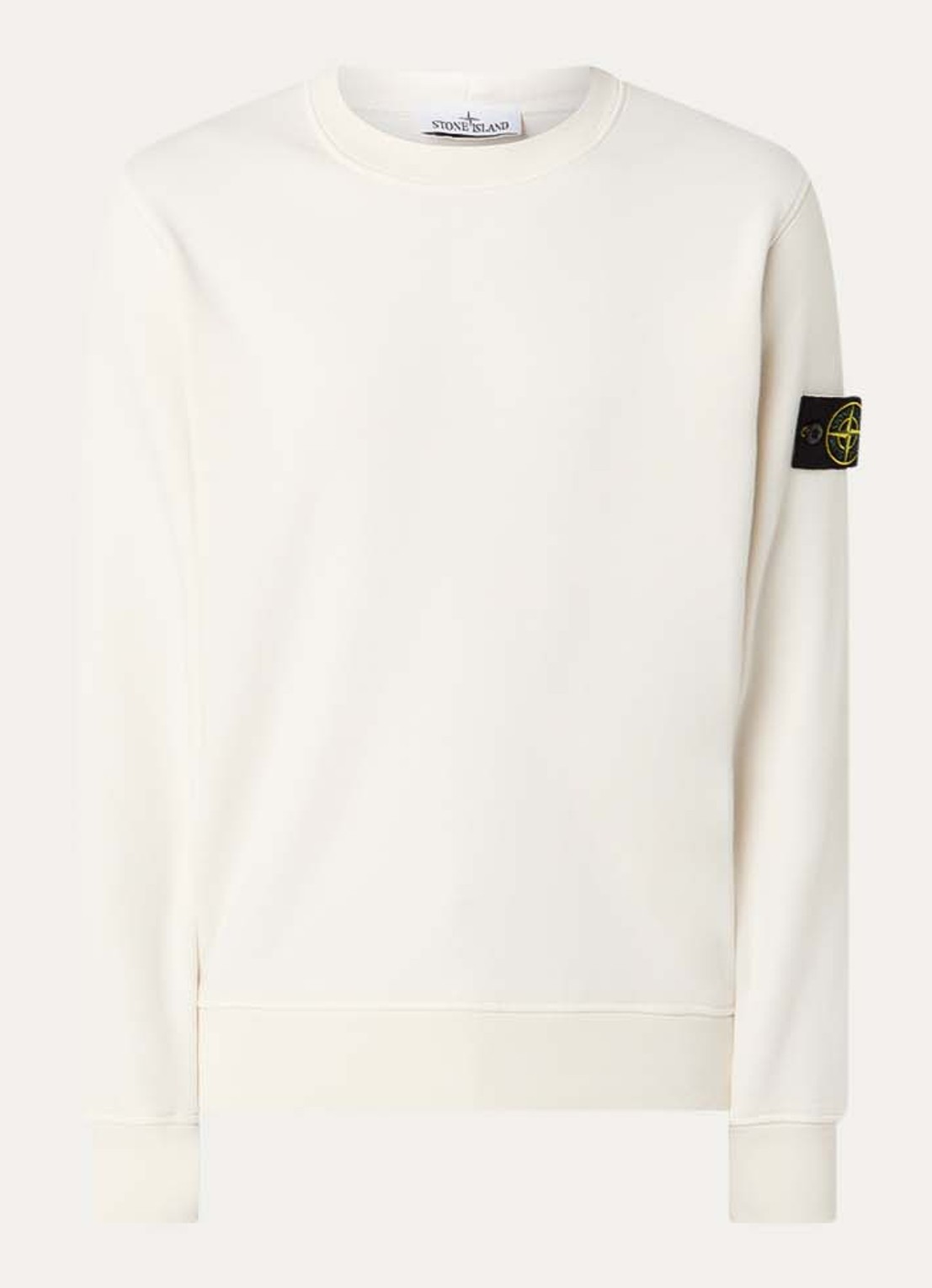 Stone Island S0051 sweater met logo - voorkant creme