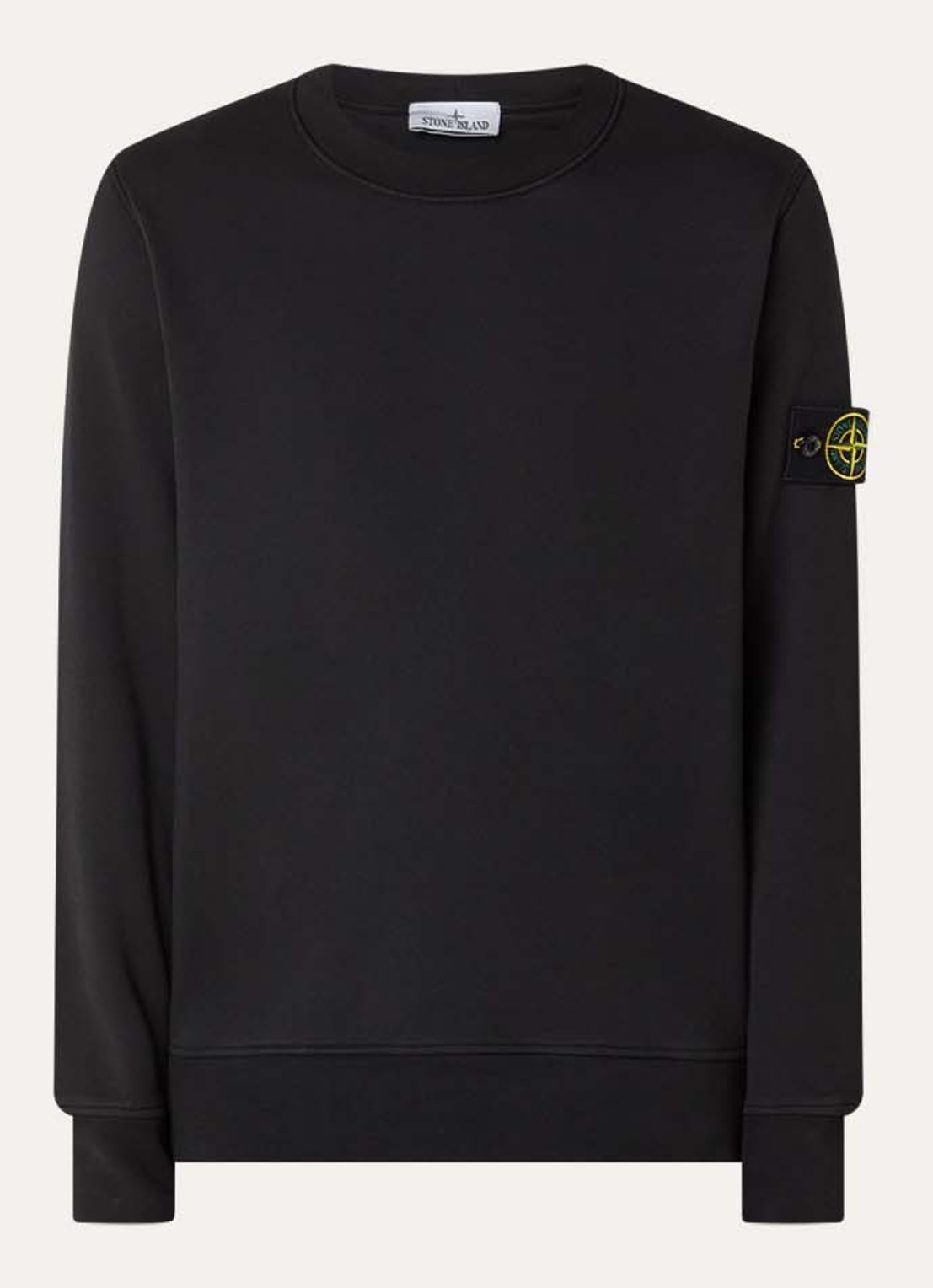 Stone Island S0051 sweater met logo - voorkant zwart