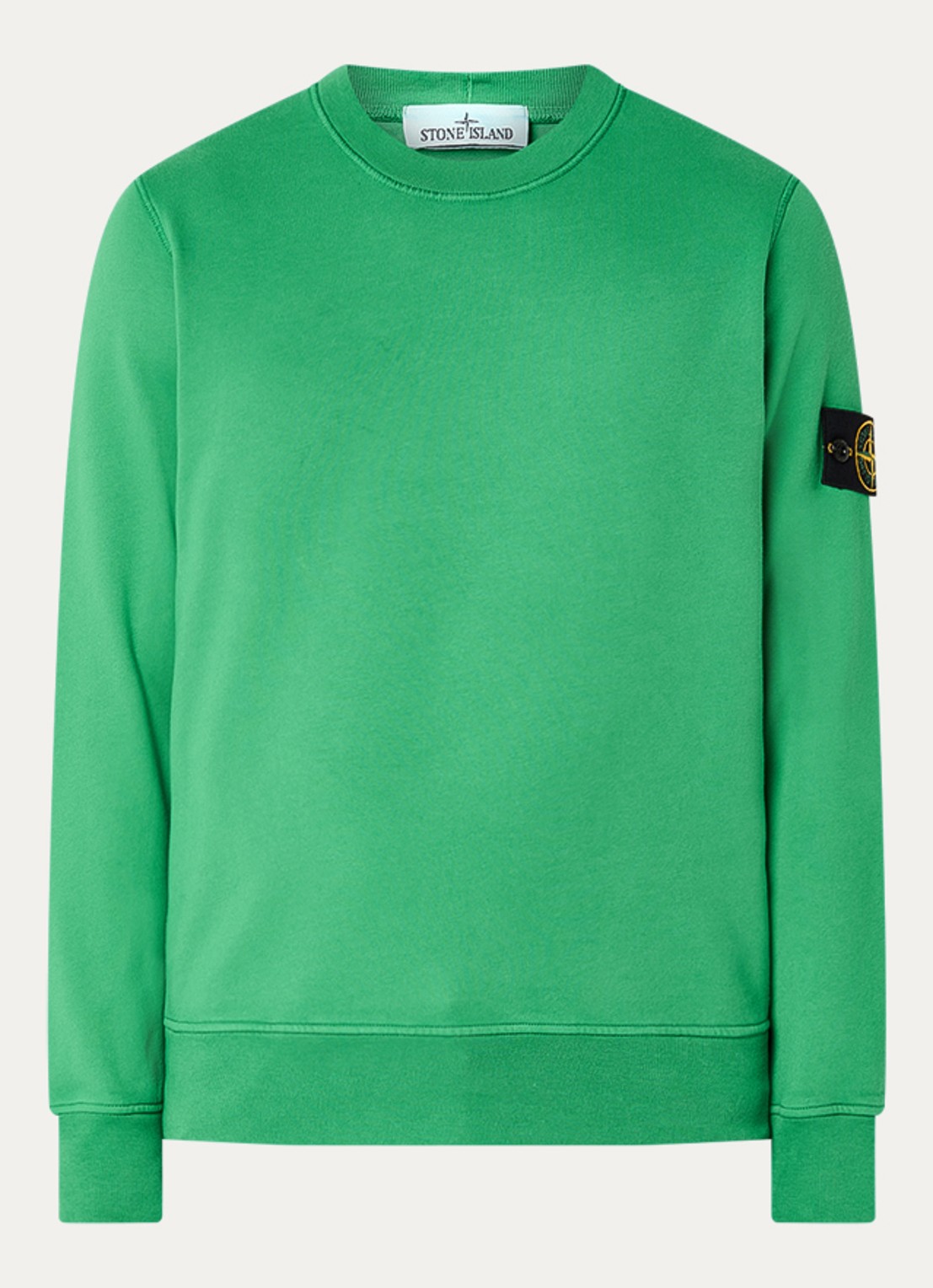 Stone Island S0051 sweater met logo - voorkant groen