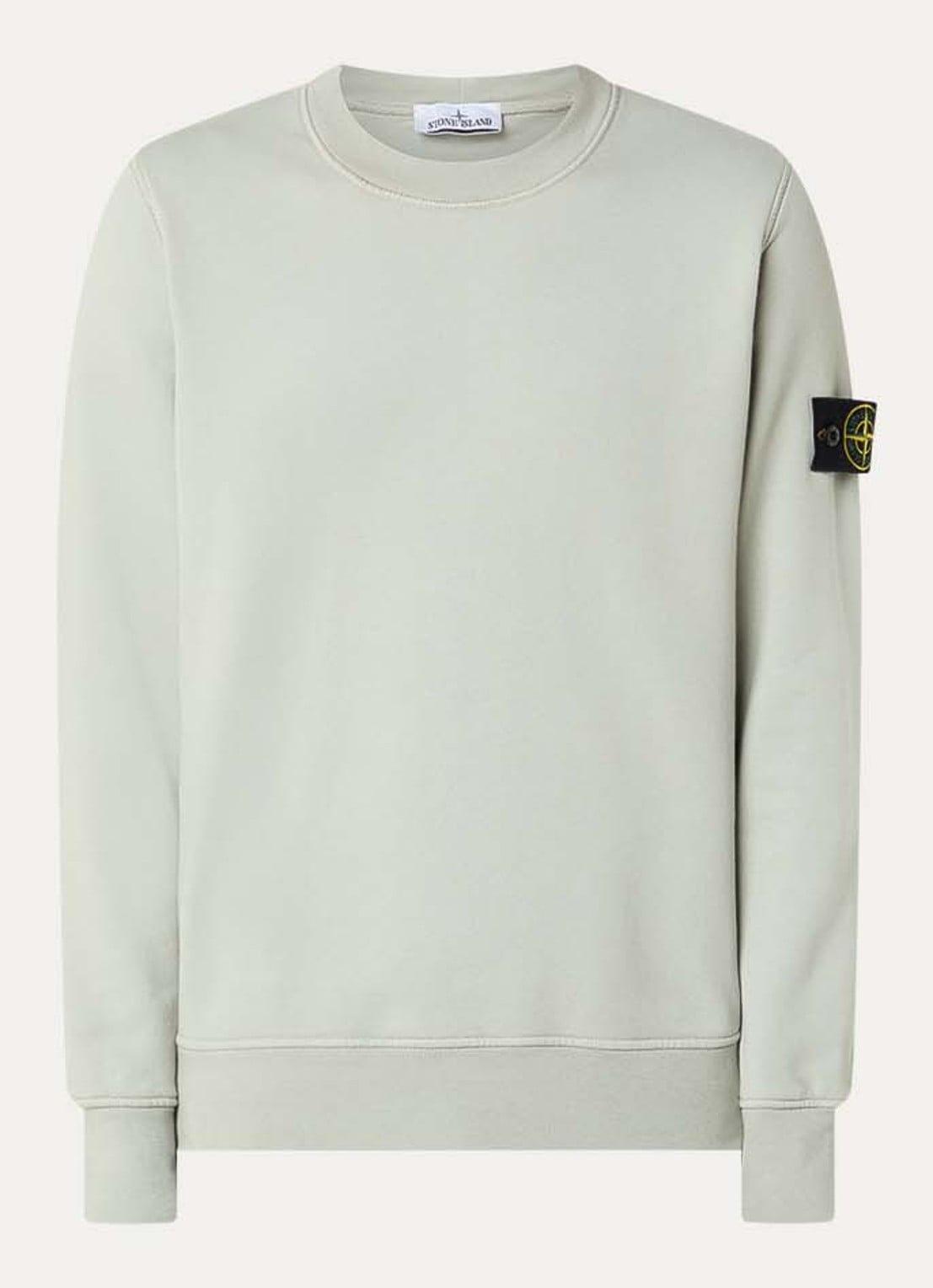 Stone Island S0051 sweater met logo - voorkant 2 lindegroen
