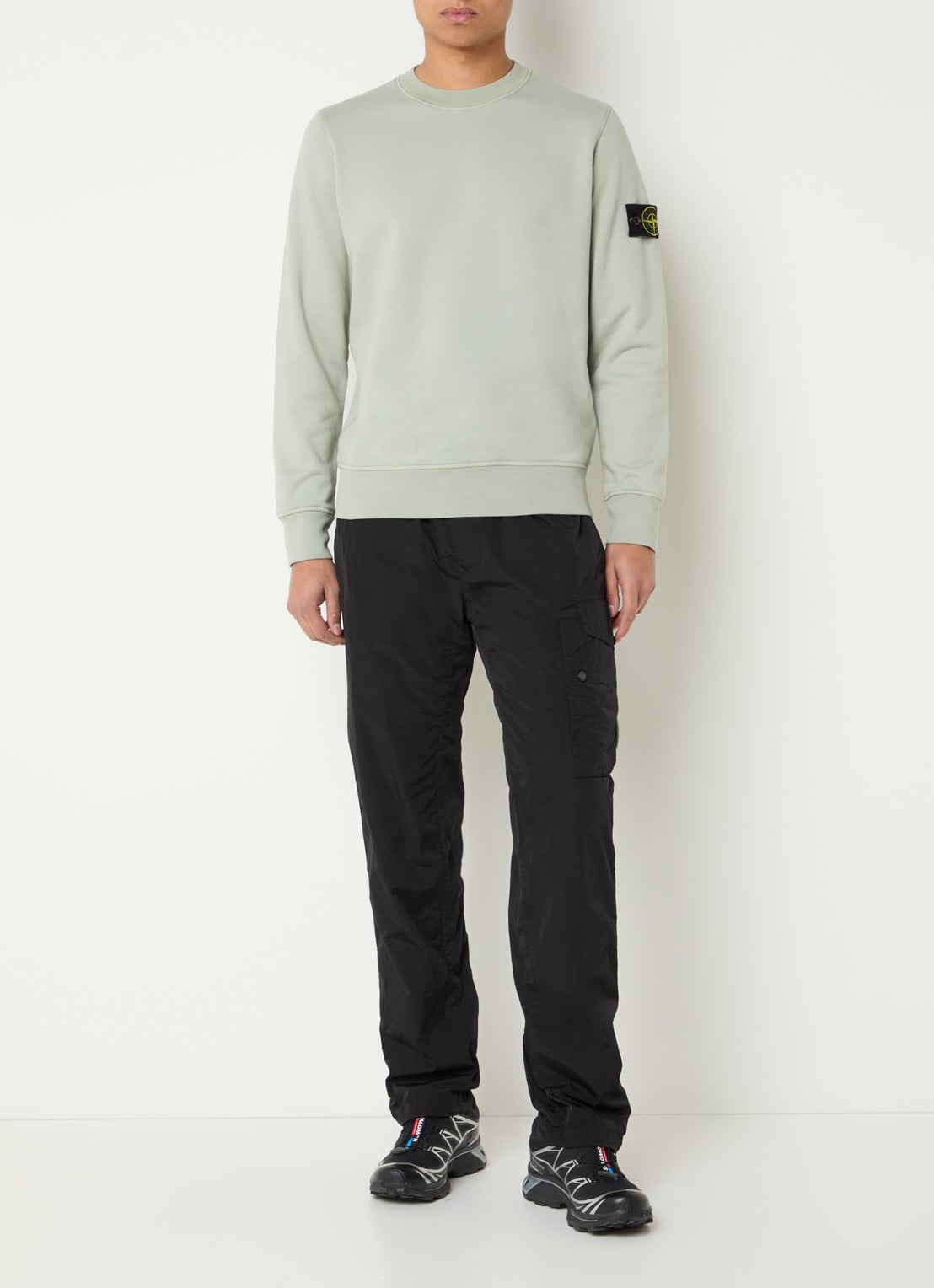 Stone Island S0051 sweater met logo - voorkant 3 lindegroen