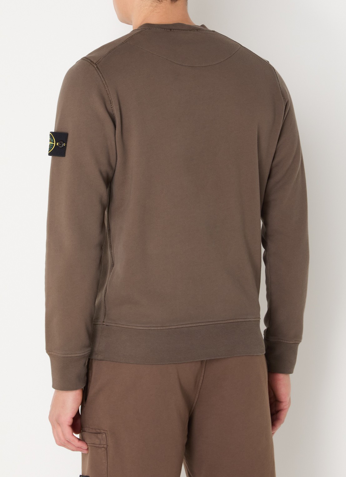 Stone Island S0051 sweater met logo - achterkant 3 donkerbruin