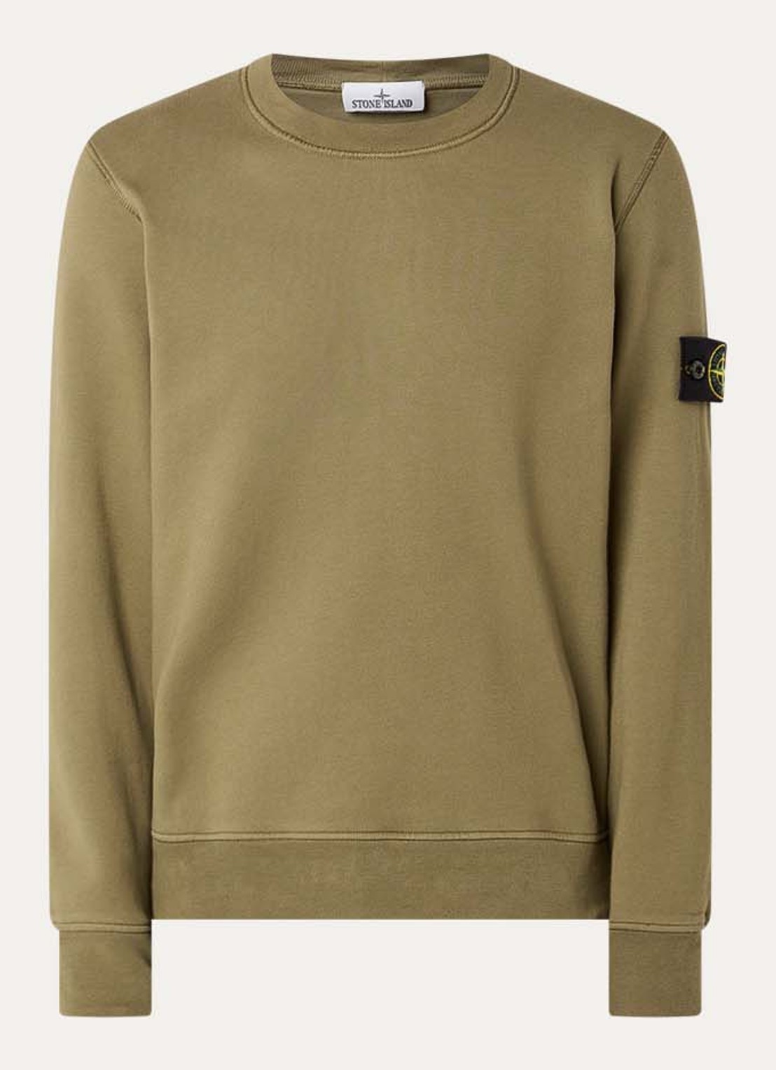 Stone Island S0051 sweater met logo - voorkant mosgroen