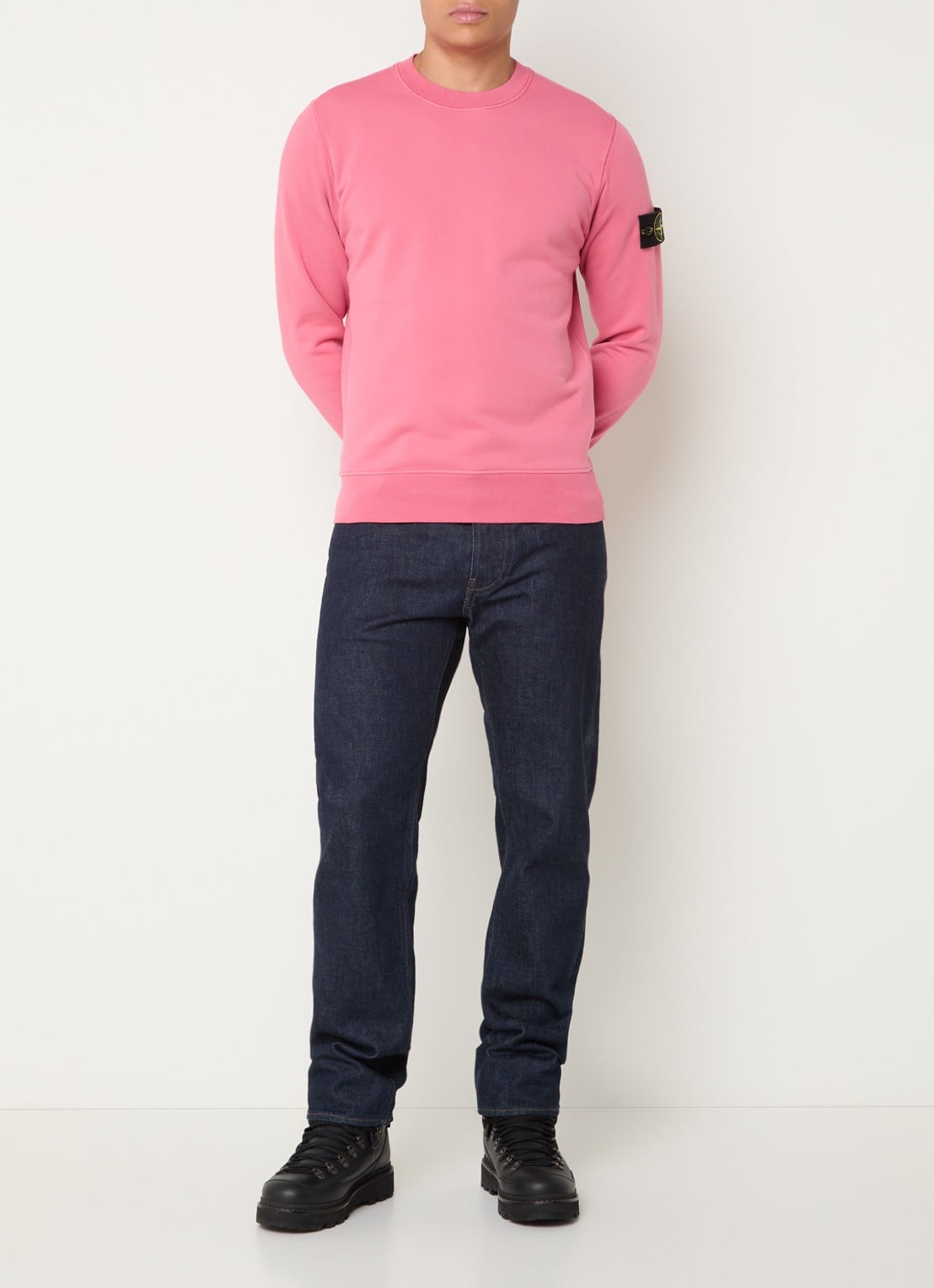Stone Island S0051 sweater met logo - voorkant 5 roze