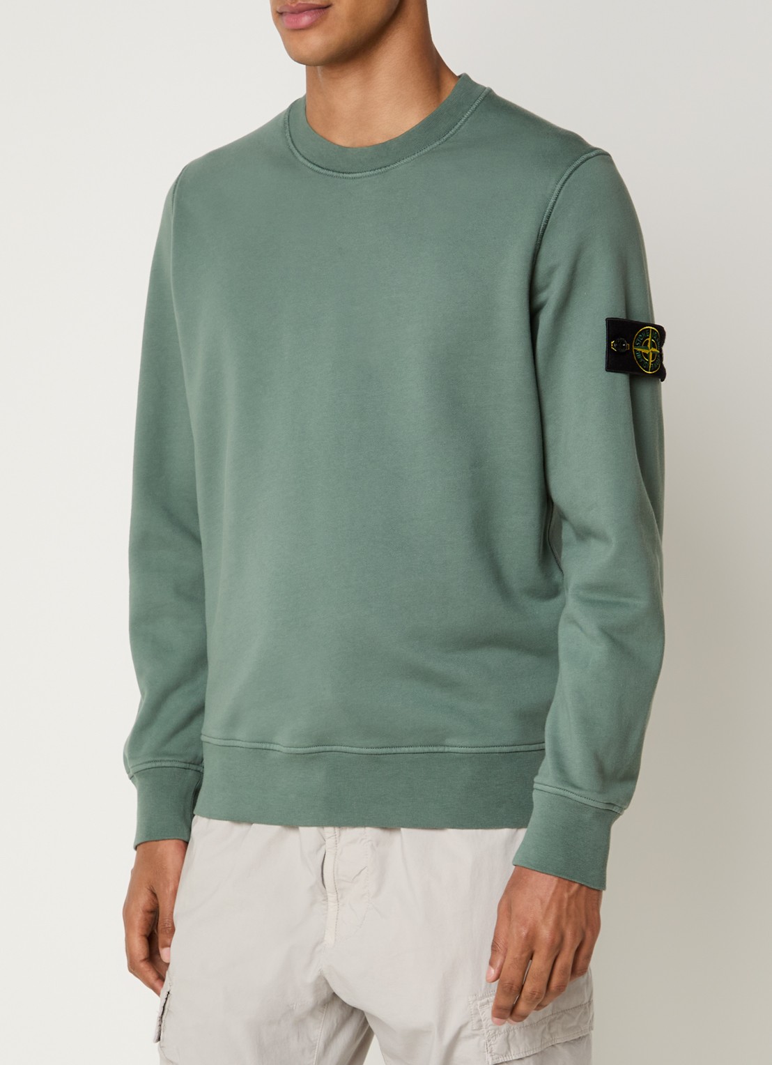 Stone Island S0051 sweater met logo - detail 2 zeegroen