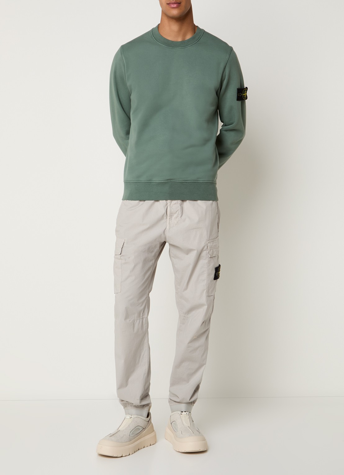 Stone Island S0051 sweater met logo - voorkant 5 zeegroen