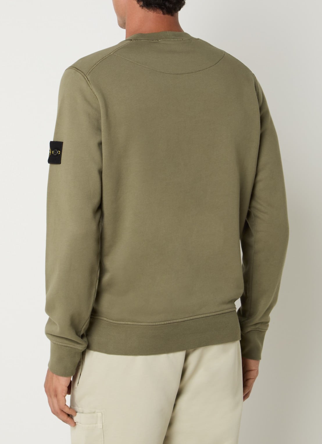 Stone Island S0051 sweater met logo - achterkant 3 legergroen