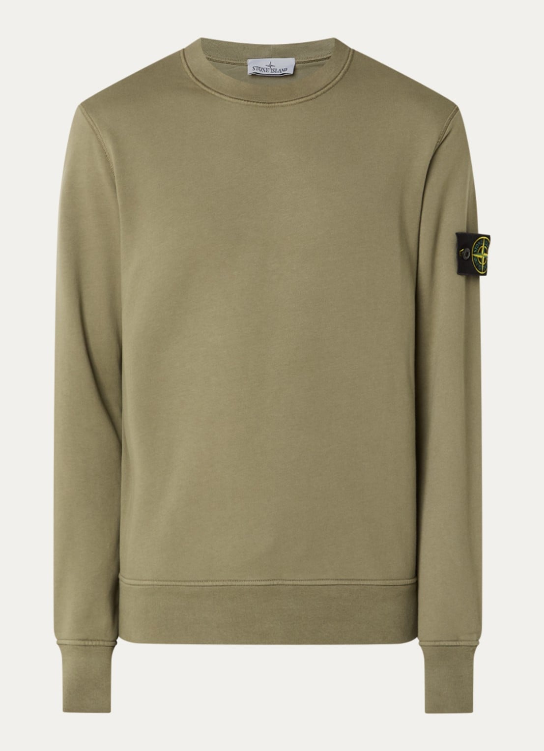 Stone Island S0051 sweater met logo - voorkant legergroen