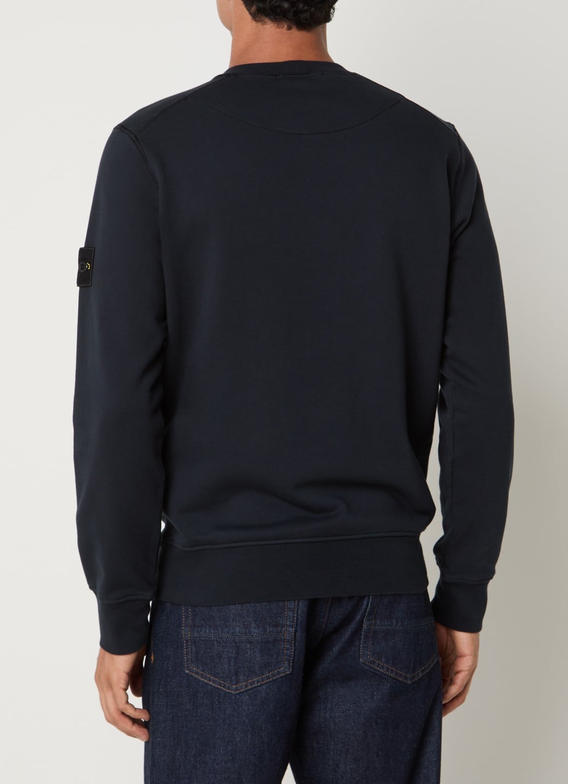 Stone Island S0051 sweater met logo - achterkant 3 donkerblauw
