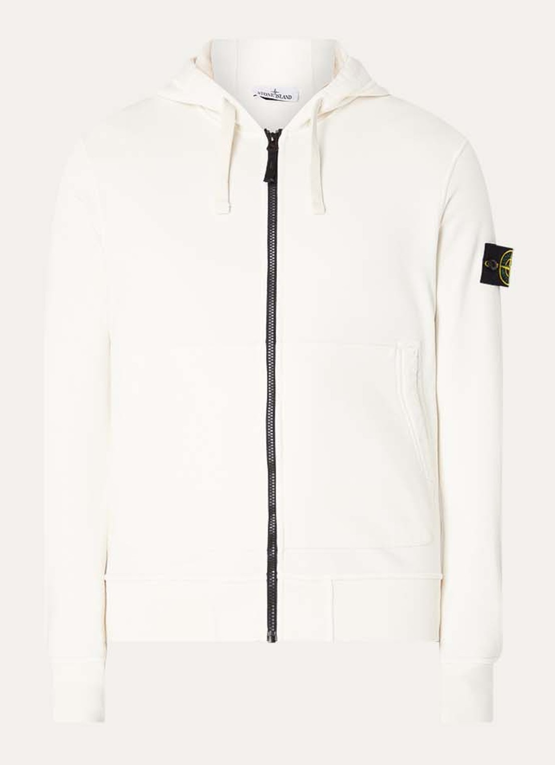 Stone Island S0051 sweatvest met capuchon en logo - voorkant wit