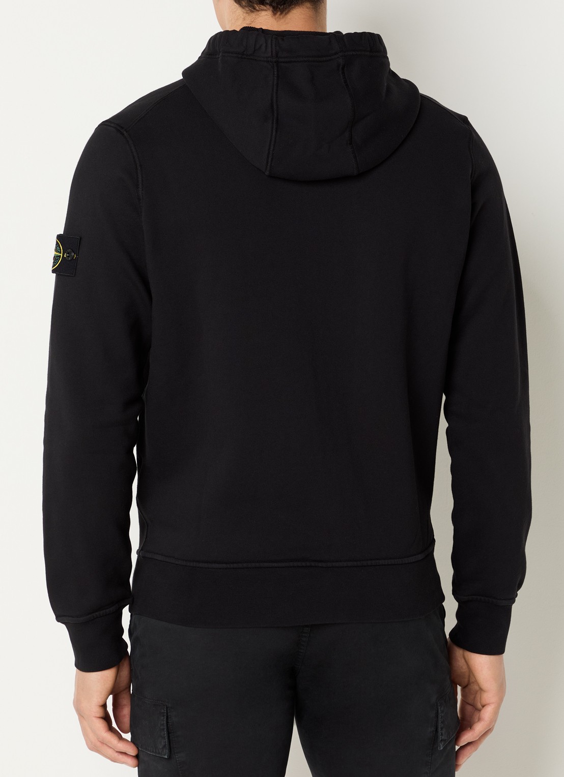 Stone Island S0051 sweatvest met capuchon en logo - achterkant 3 zwart