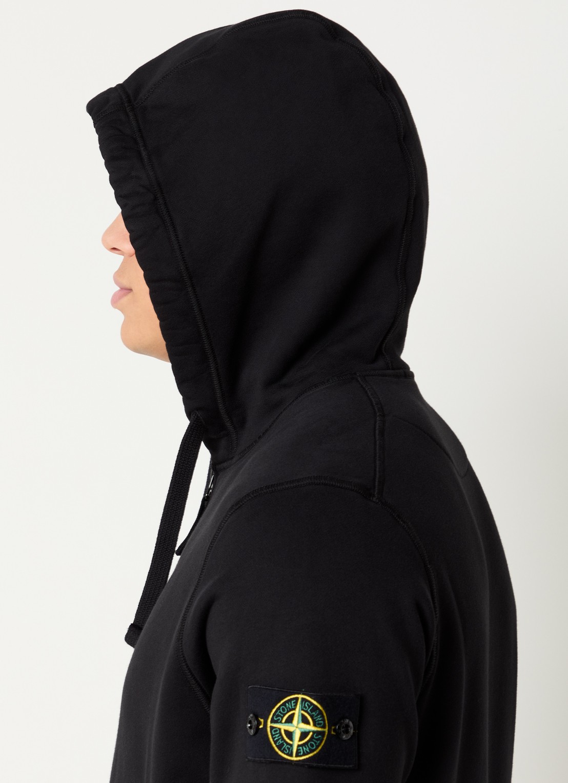 Stone Island S0051 sweatvest met capuchon en logo - detail 5 zwart