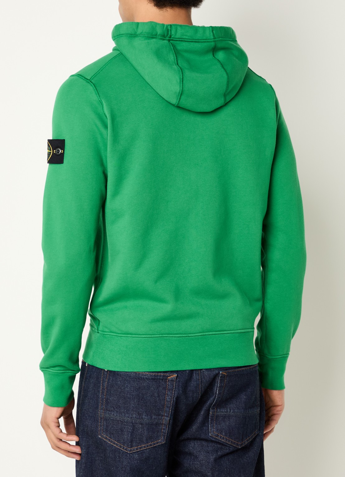 Stone Island S0051 sweatvest met capuchon en logo - achterkant groen